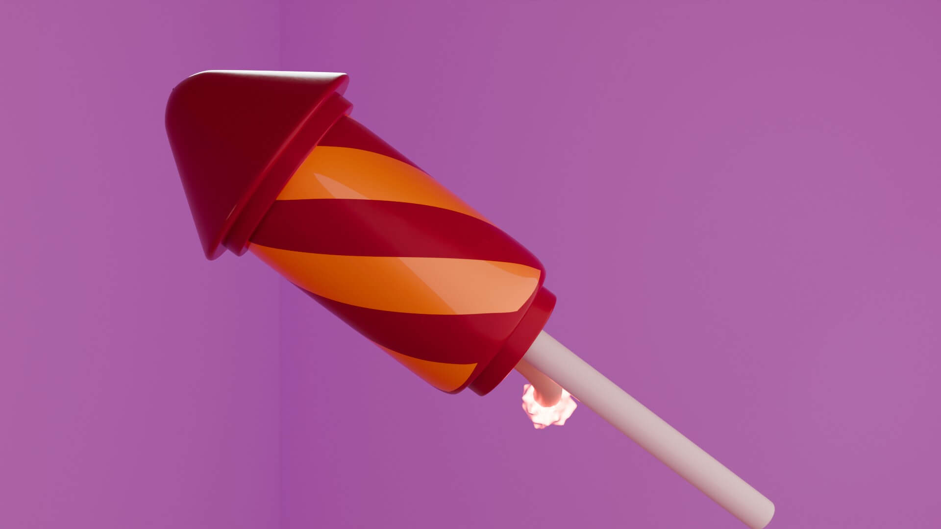 Stylized 3D Fireworks Rocket Prop 3D Model