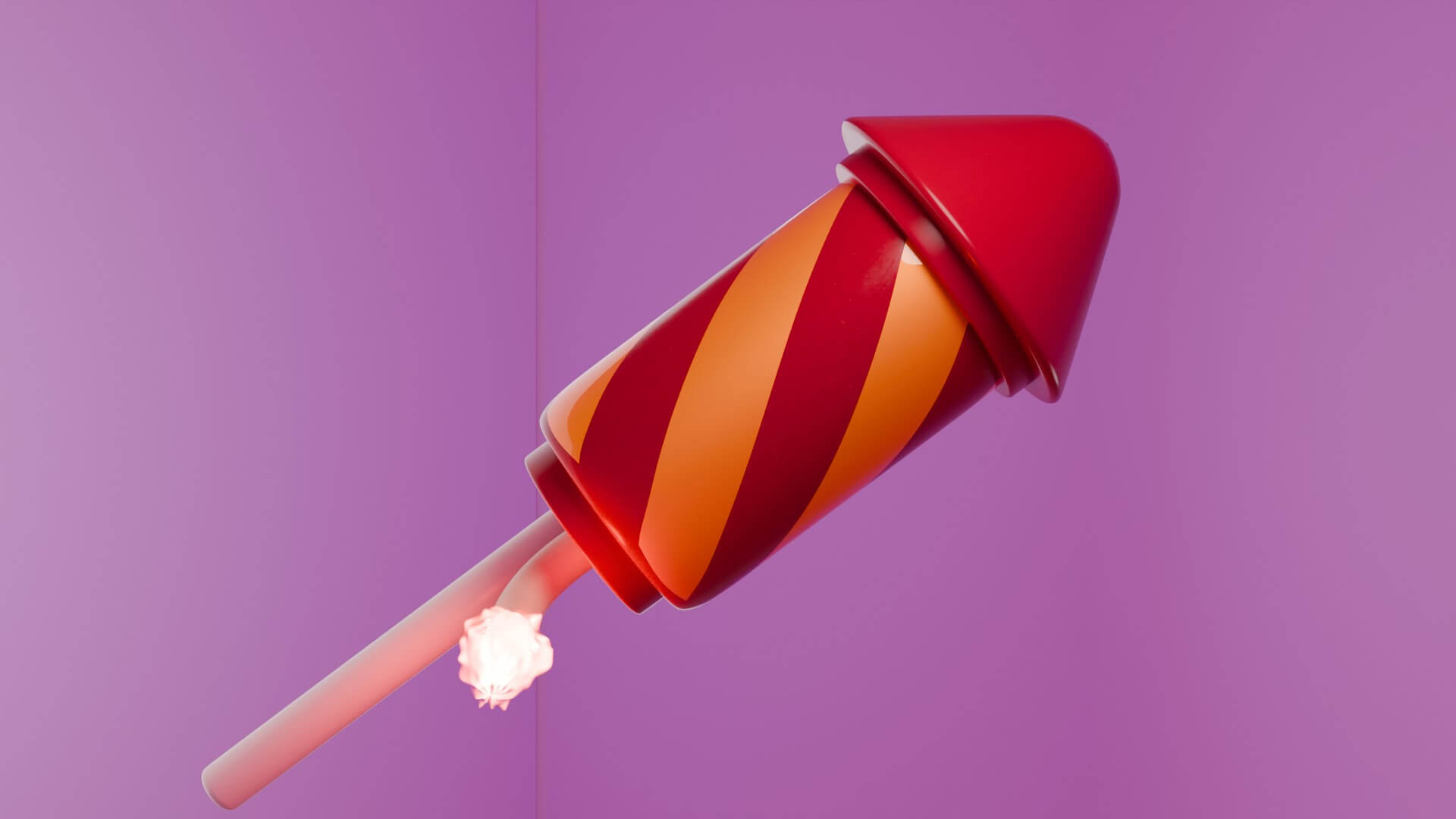 Stylized 3D Fireworks Rocket Prop 3D Model