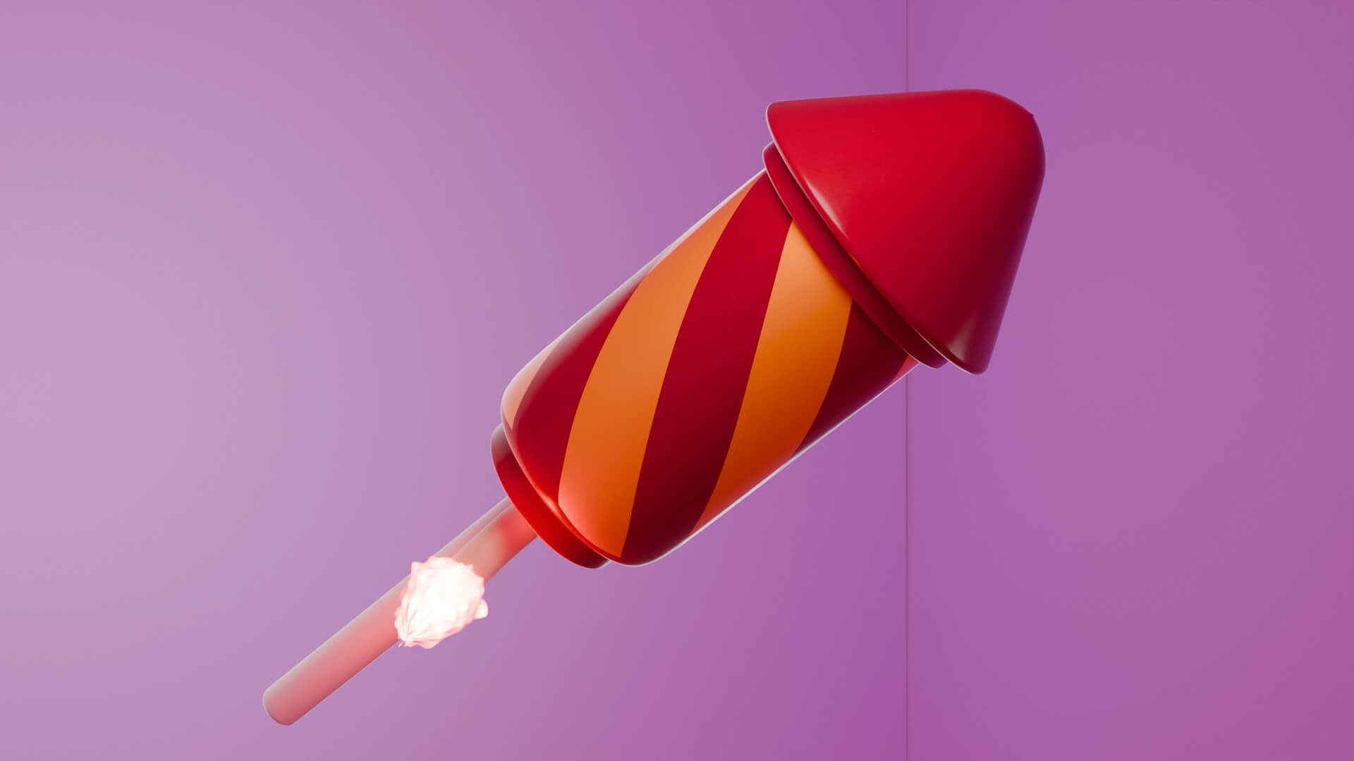 Stylized 3D Fireworks Rocket Prop 3D Model