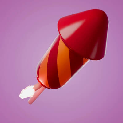 Stylized 3D Fireworks Rocket Prop