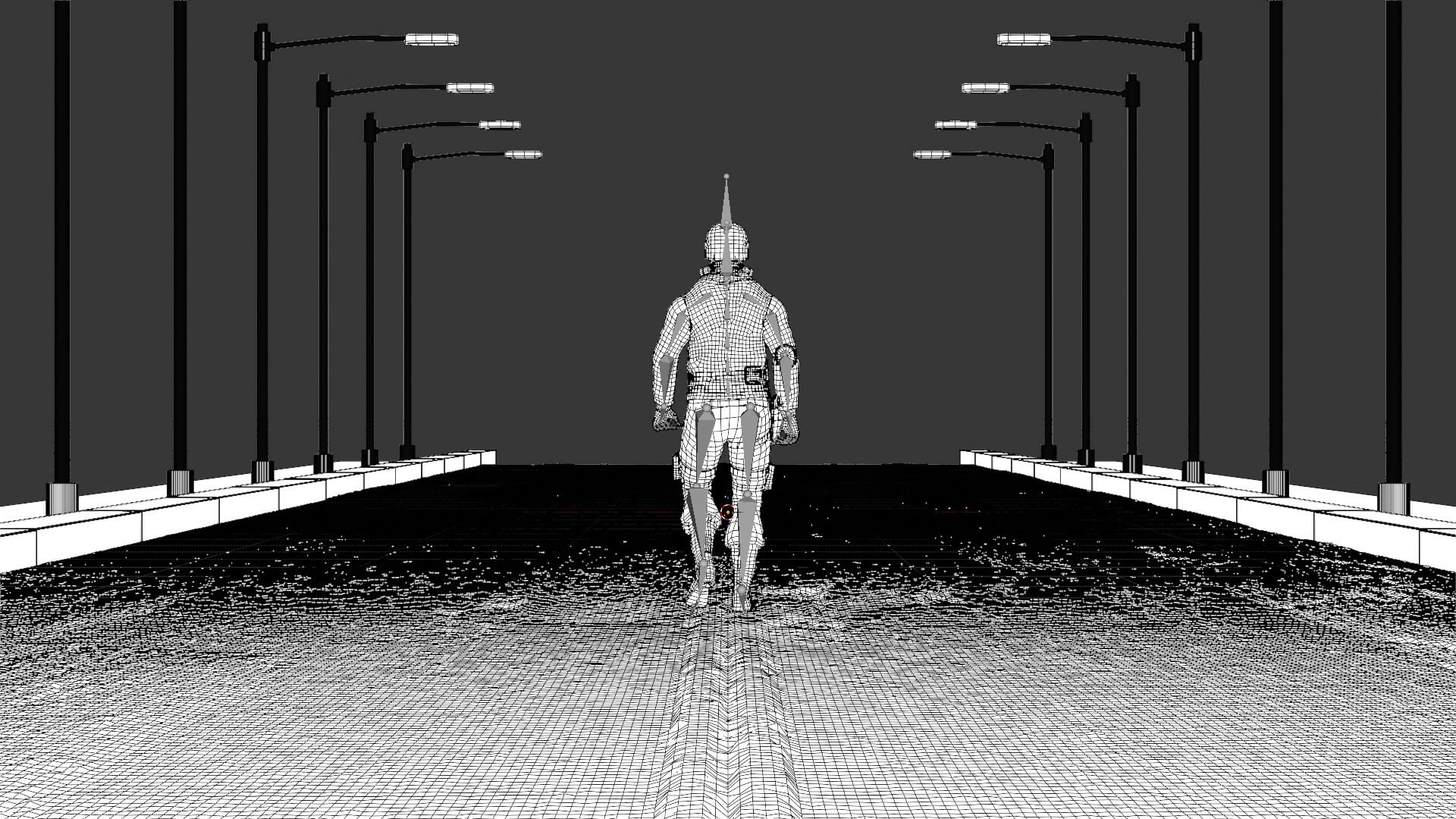 Tactical SWAT Officer and Cinematic Night Street Scene 3D Model