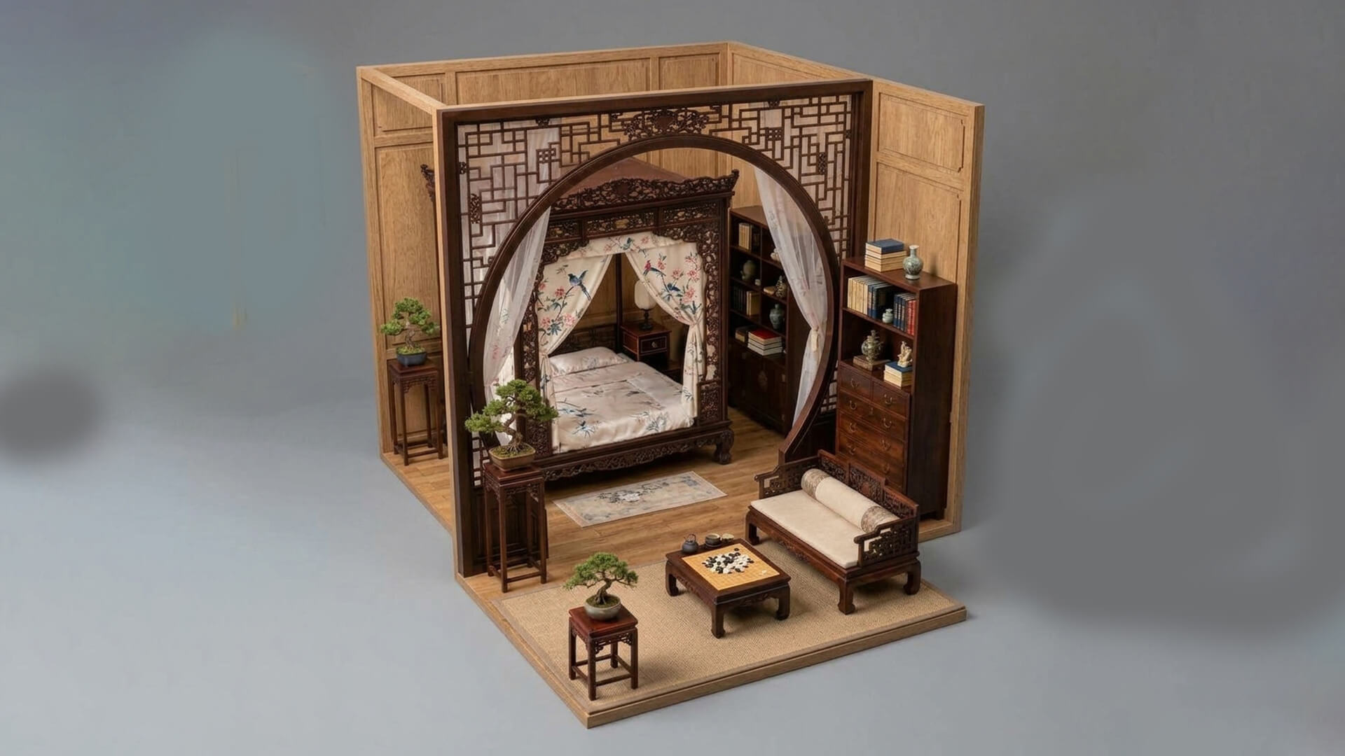 Chinese Ancient Bedroom Set 3D Model