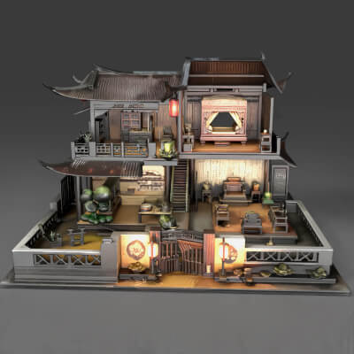 Chinese Ancient House 3D Model 3D Model