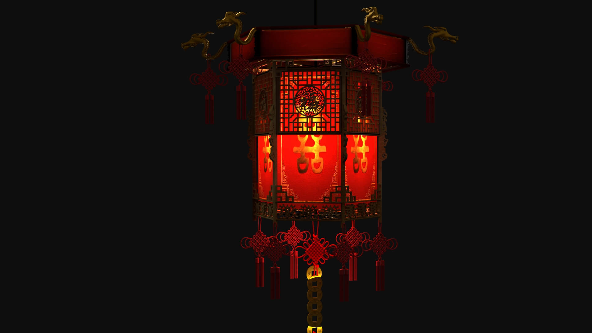 Chinese Ancient Palace Lantern 3D Model 3D Model