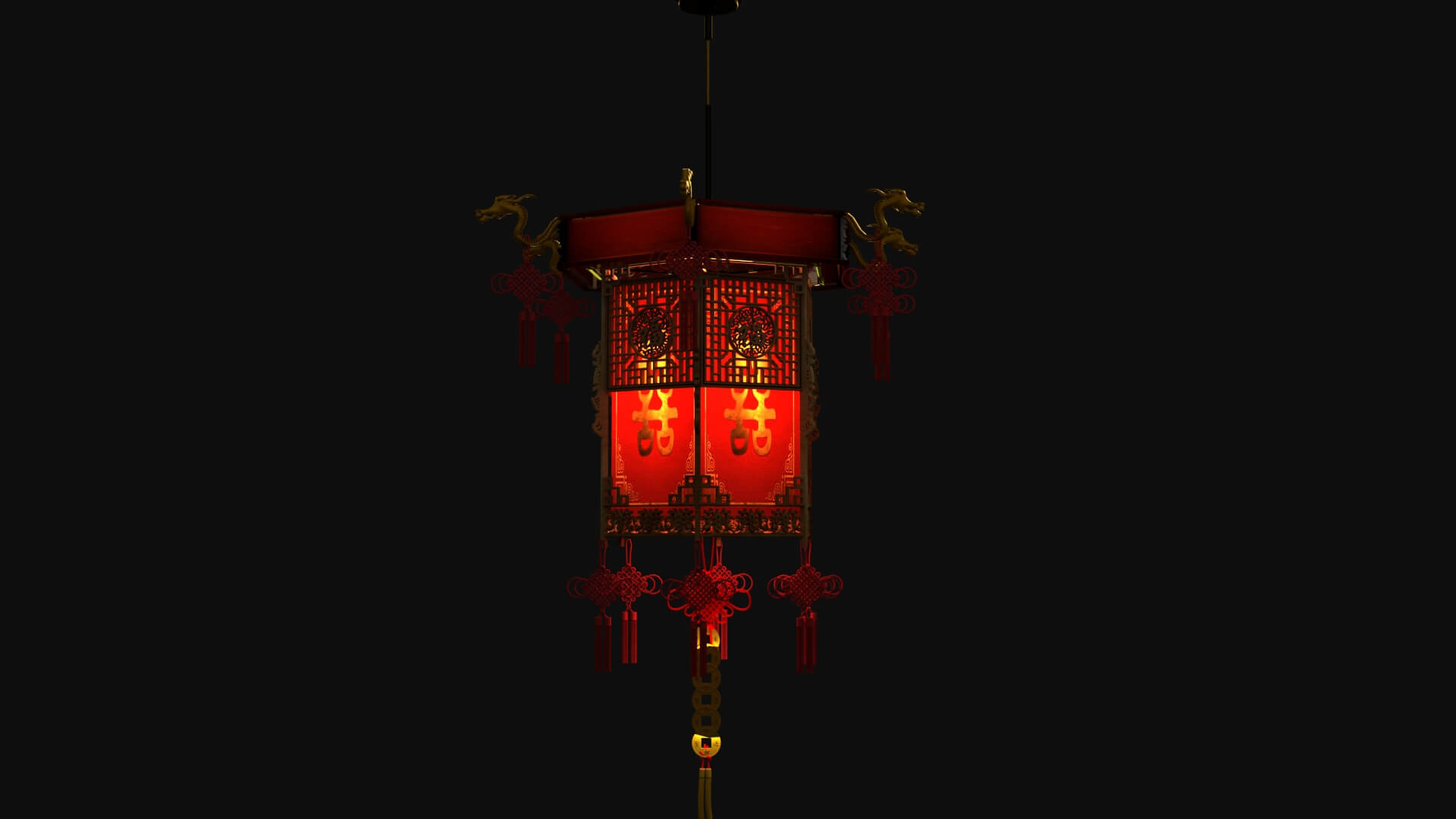 Chinese Ancient Palace Lantern 3D Model 3D Model