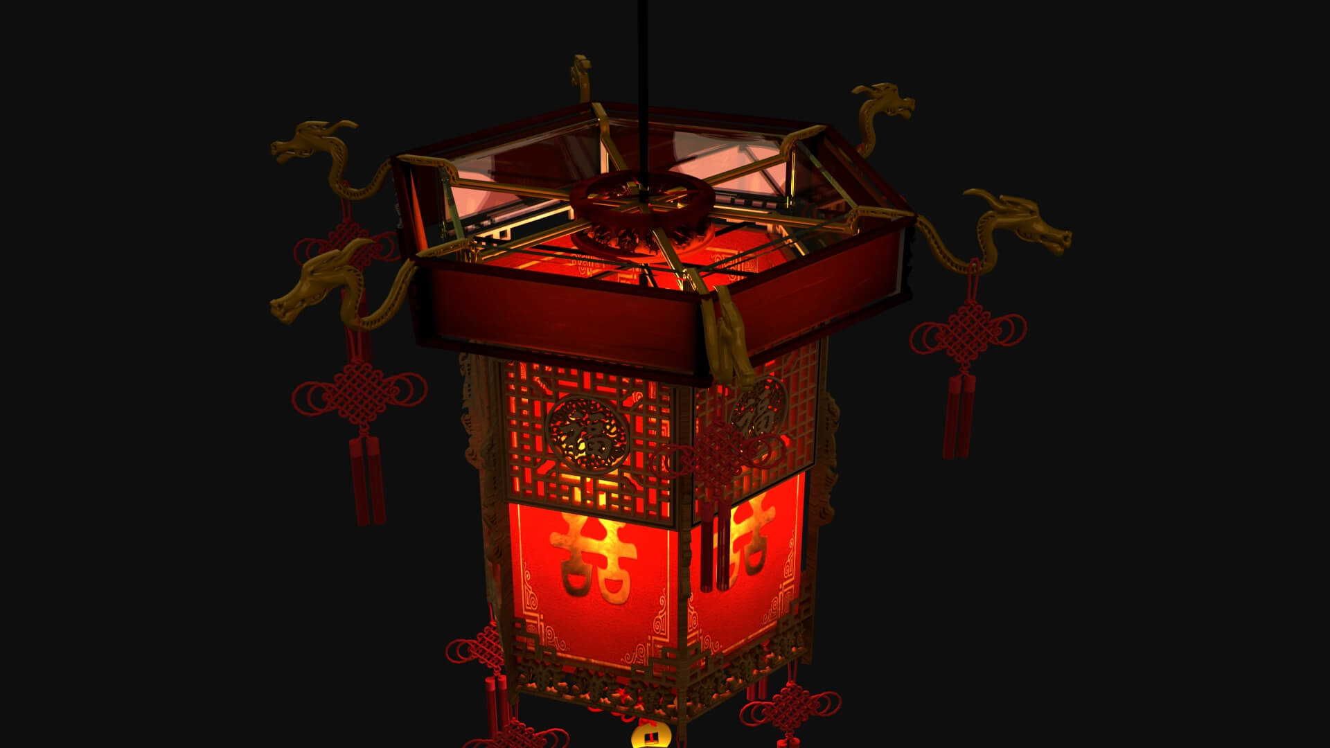 Chinese Ancient Palace Lantern 3D Model 3D Model