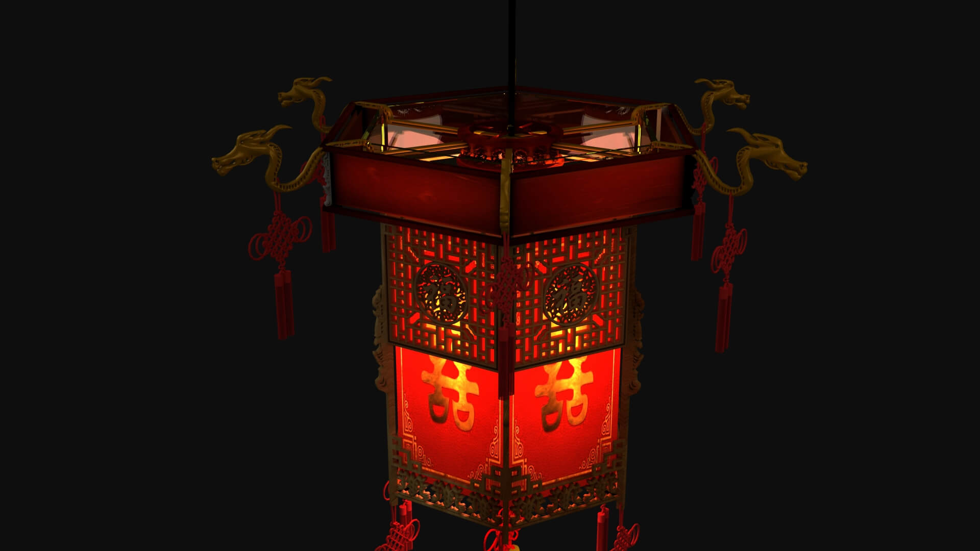 Chinese Ancient Palace Lantern 3D Model 3D Model