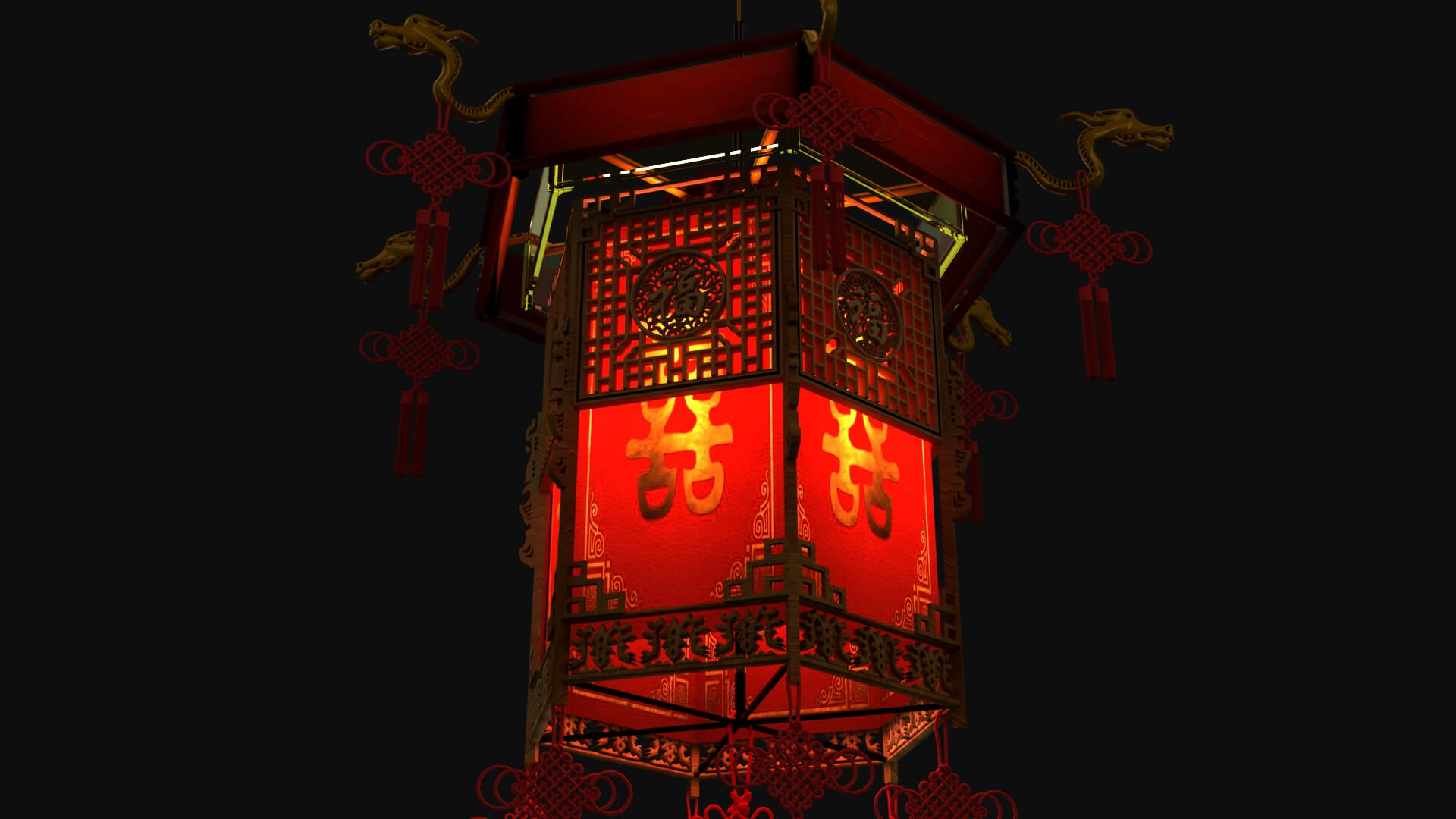 Chinese Ancient Palace Lantern 3D Model 3D Model