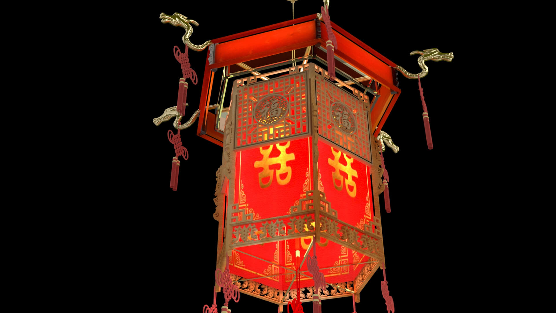 Chinese Ancient Palace Lantern 3D Model 3D Model