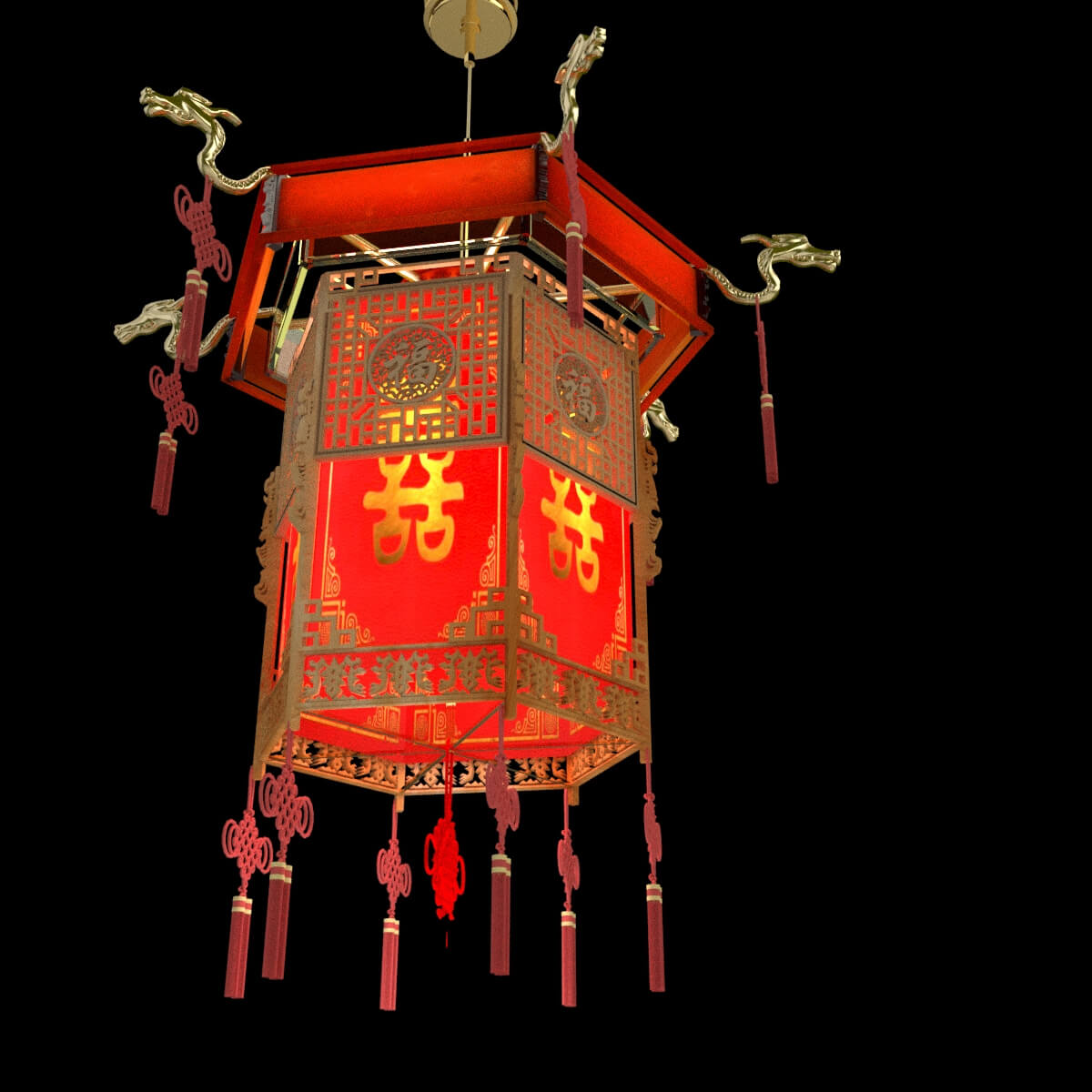 Chinese Ancient Palace Lantern 3D Model 3D Model