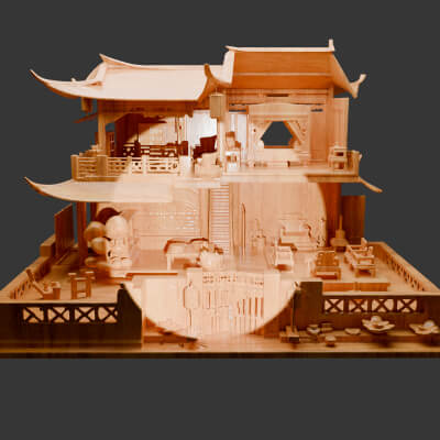 Chinese Ancient Wooden House 3D Model 3D Model