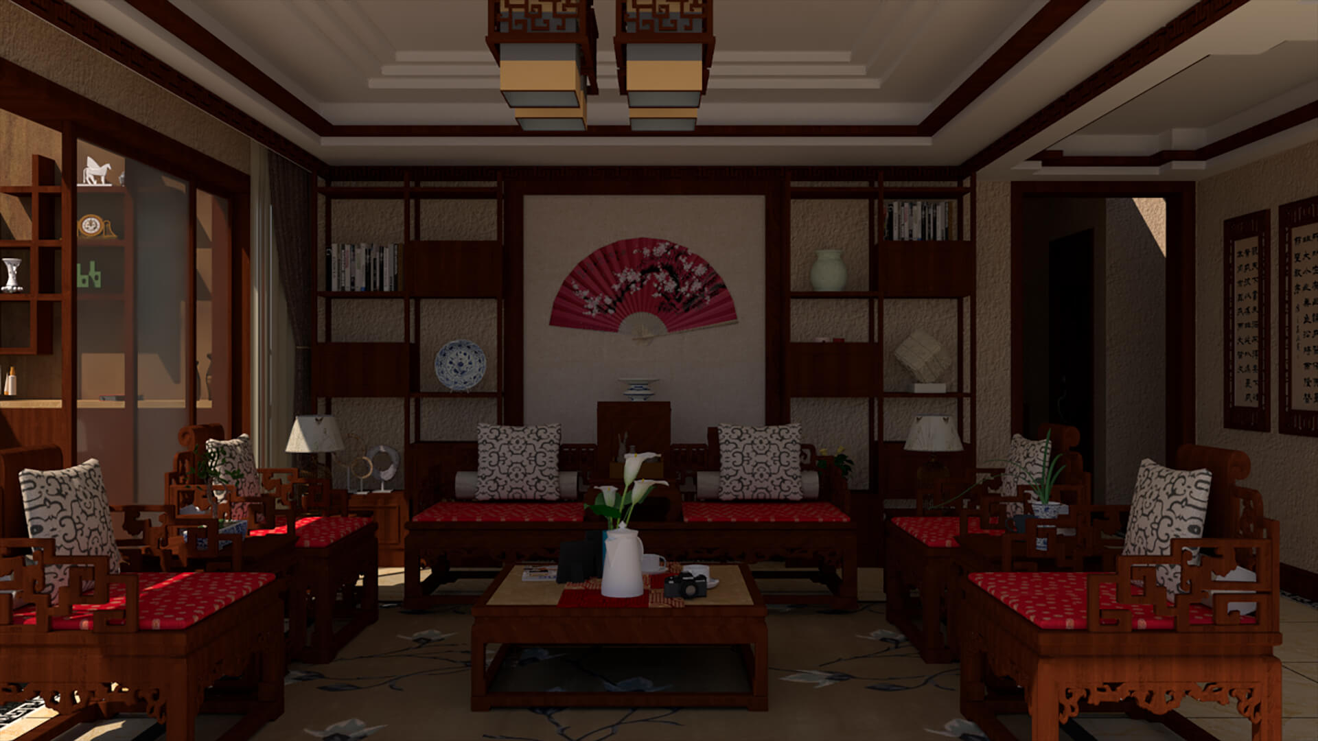 Chinese Interior Living Room Design 3D Model 3D Model