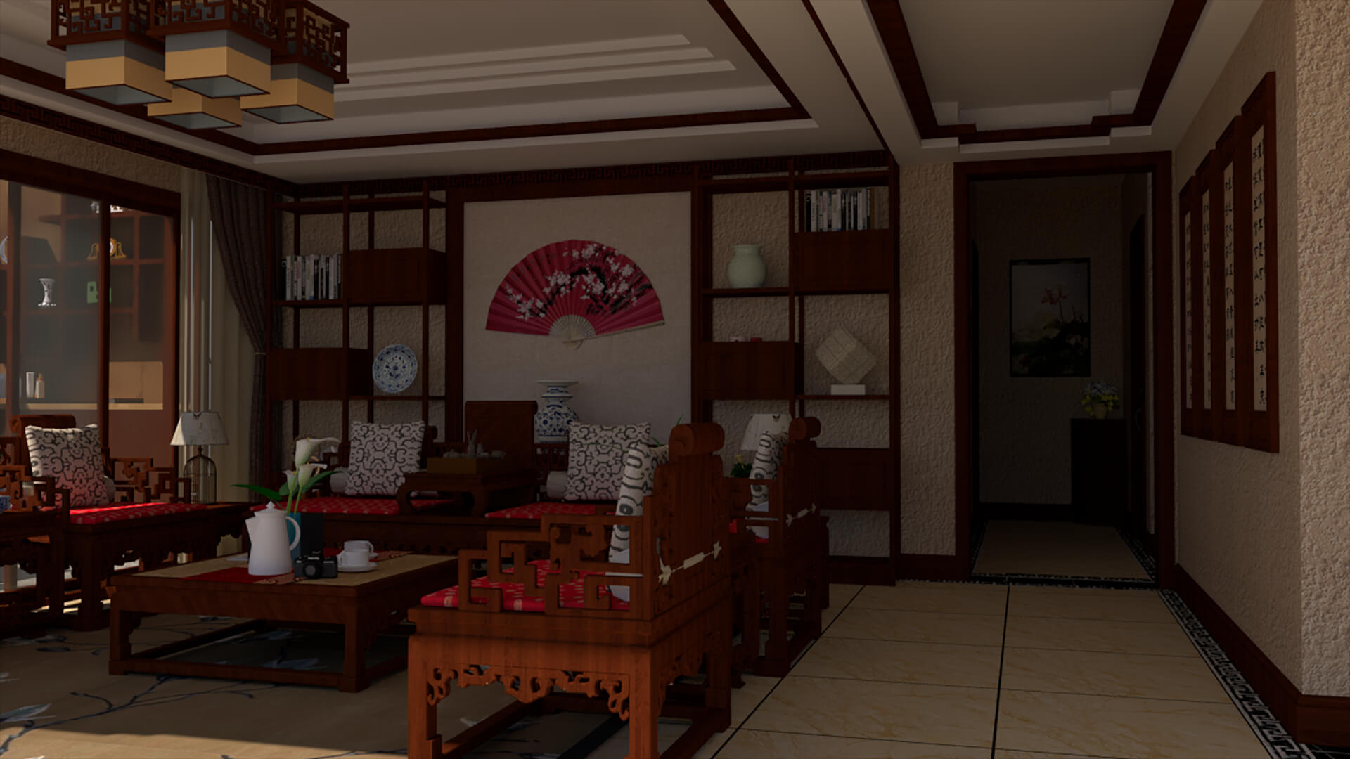 Chinese Interior Living Room Design 3D Model 3D Model