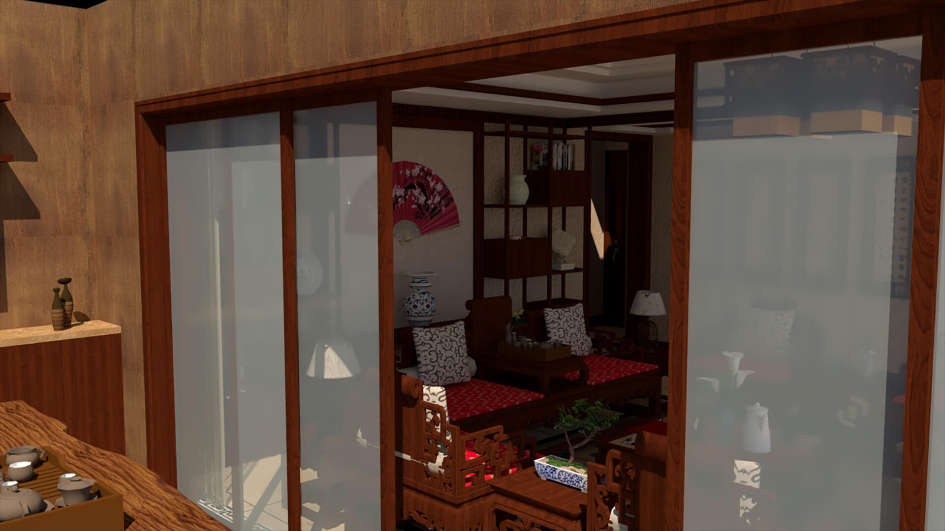 Chinese Interior Living Room Design 3D Model 3D Model