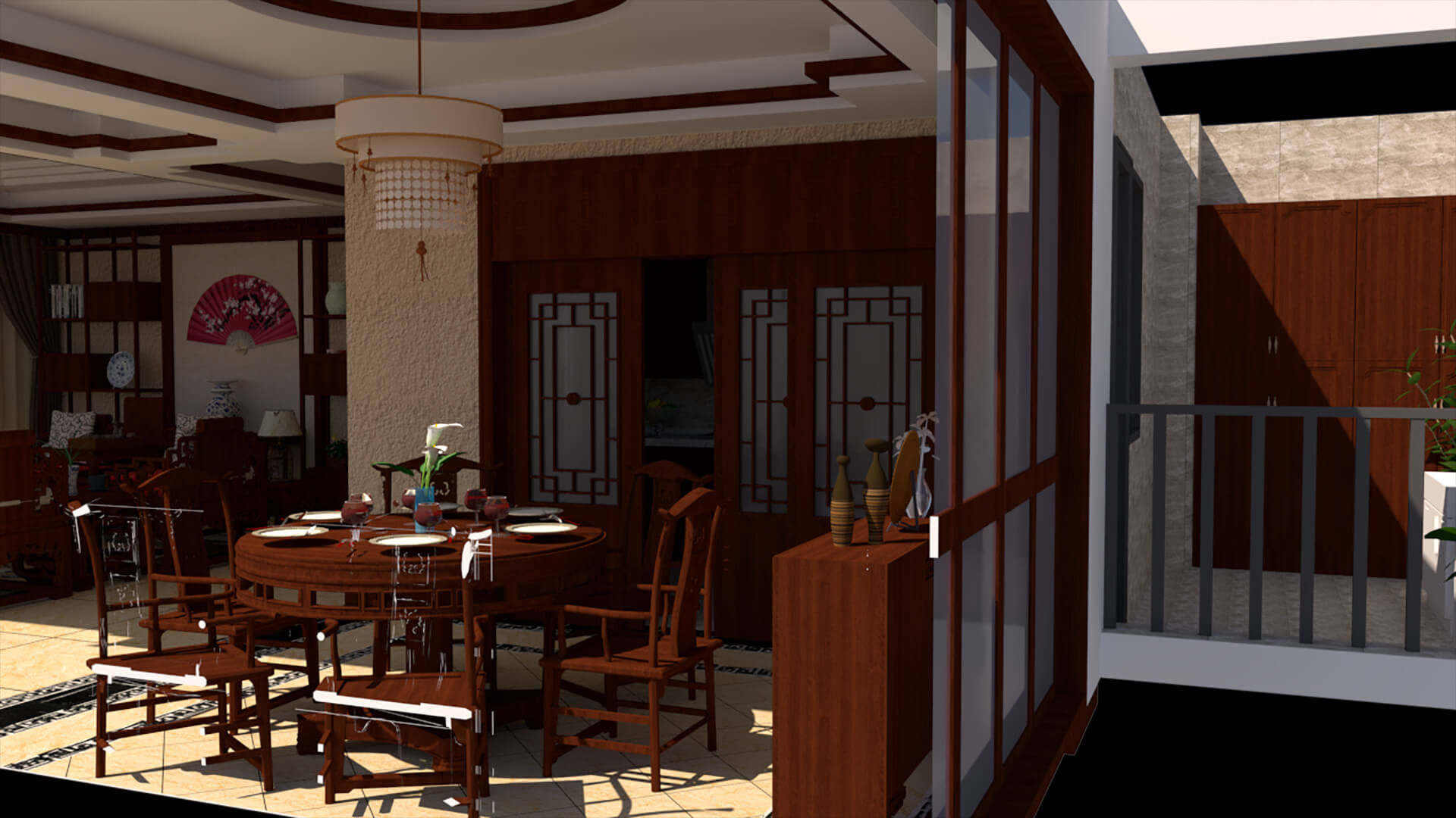 Chinese Interior Living Room Design 3D Model 3D Model