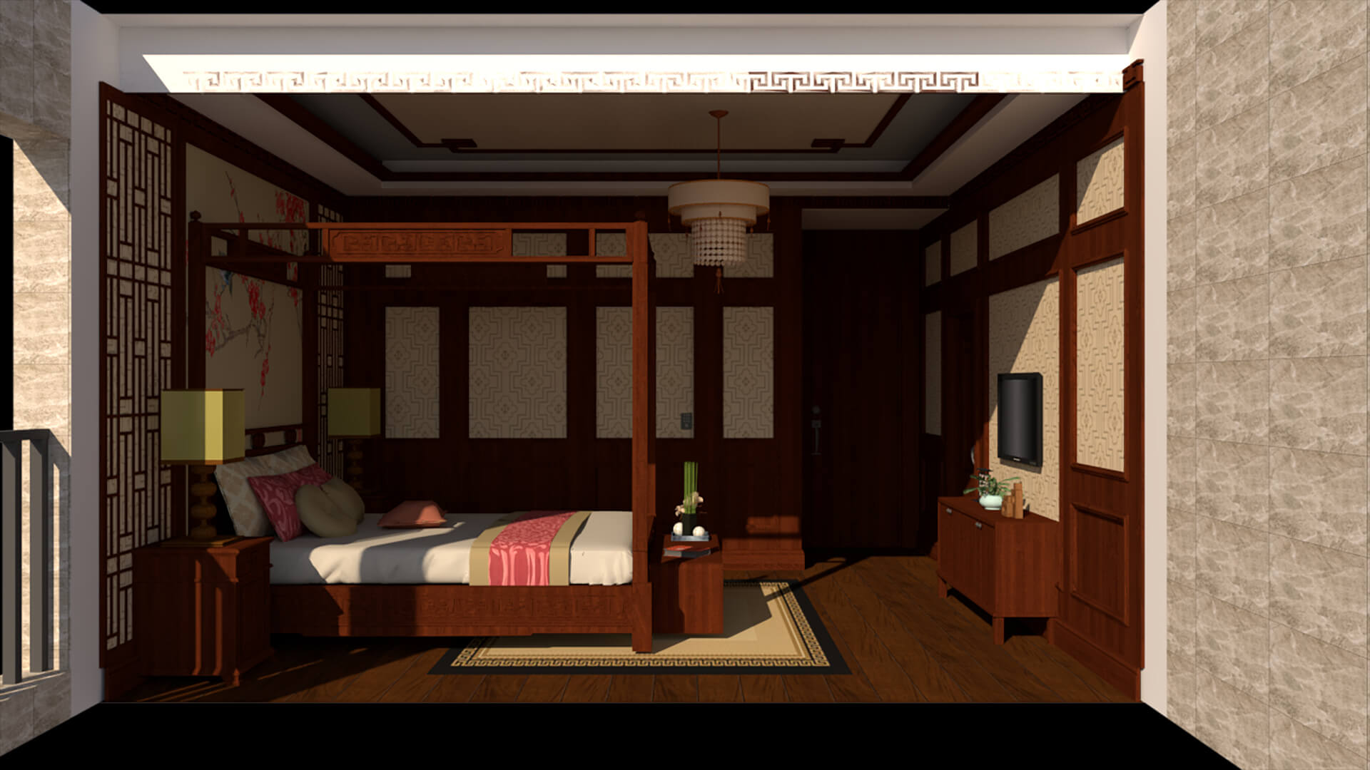 Chinese Interior Living Room Design 3D Model 3D Model