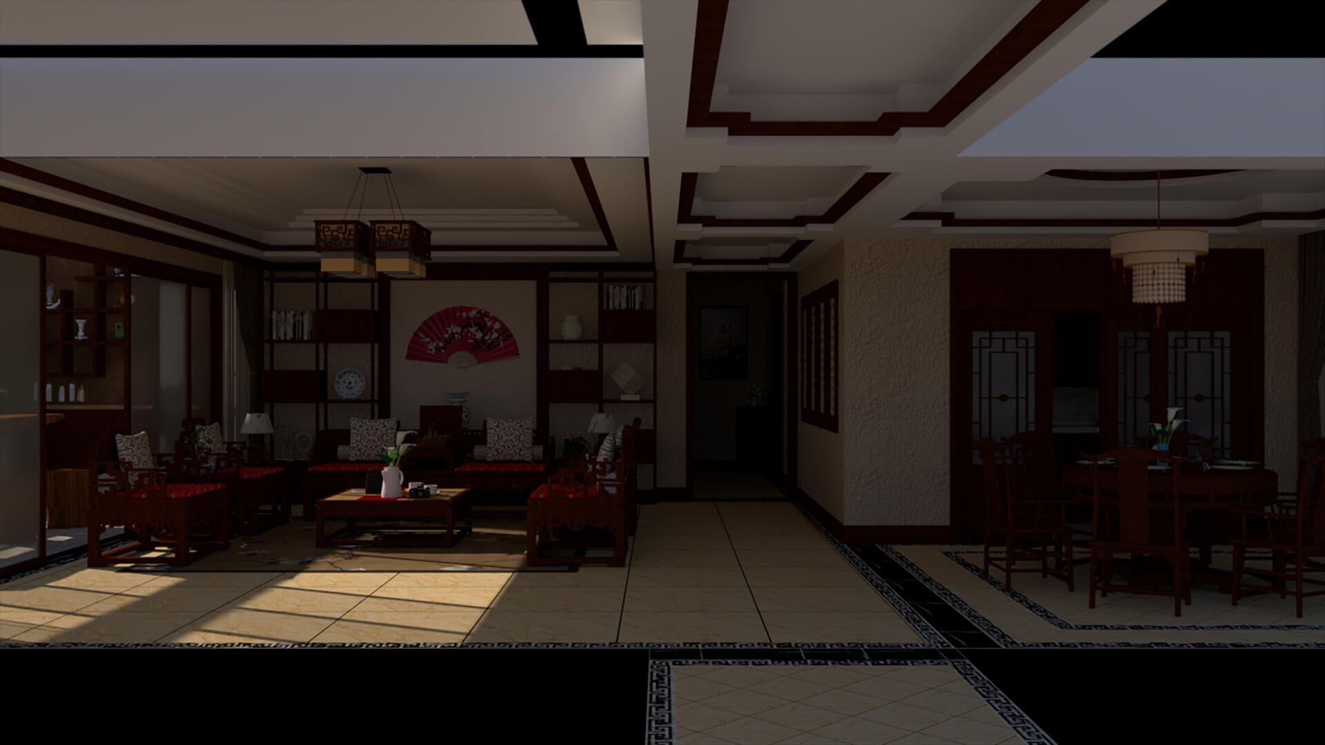 Chinese Interior Living Room Design 3D Model 3D Model