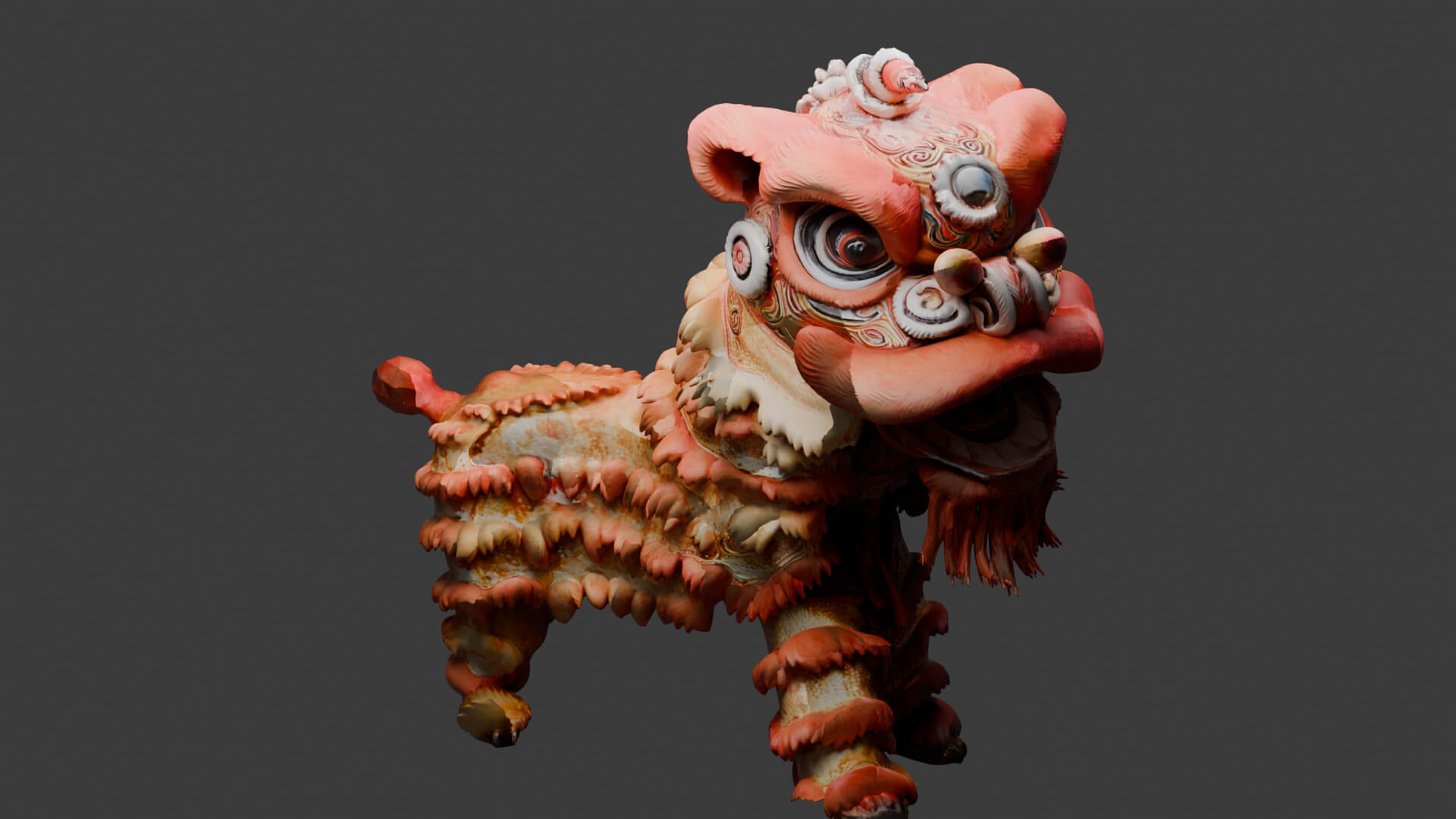 Chinese Lion Dance Costume 3D Model 3D Model