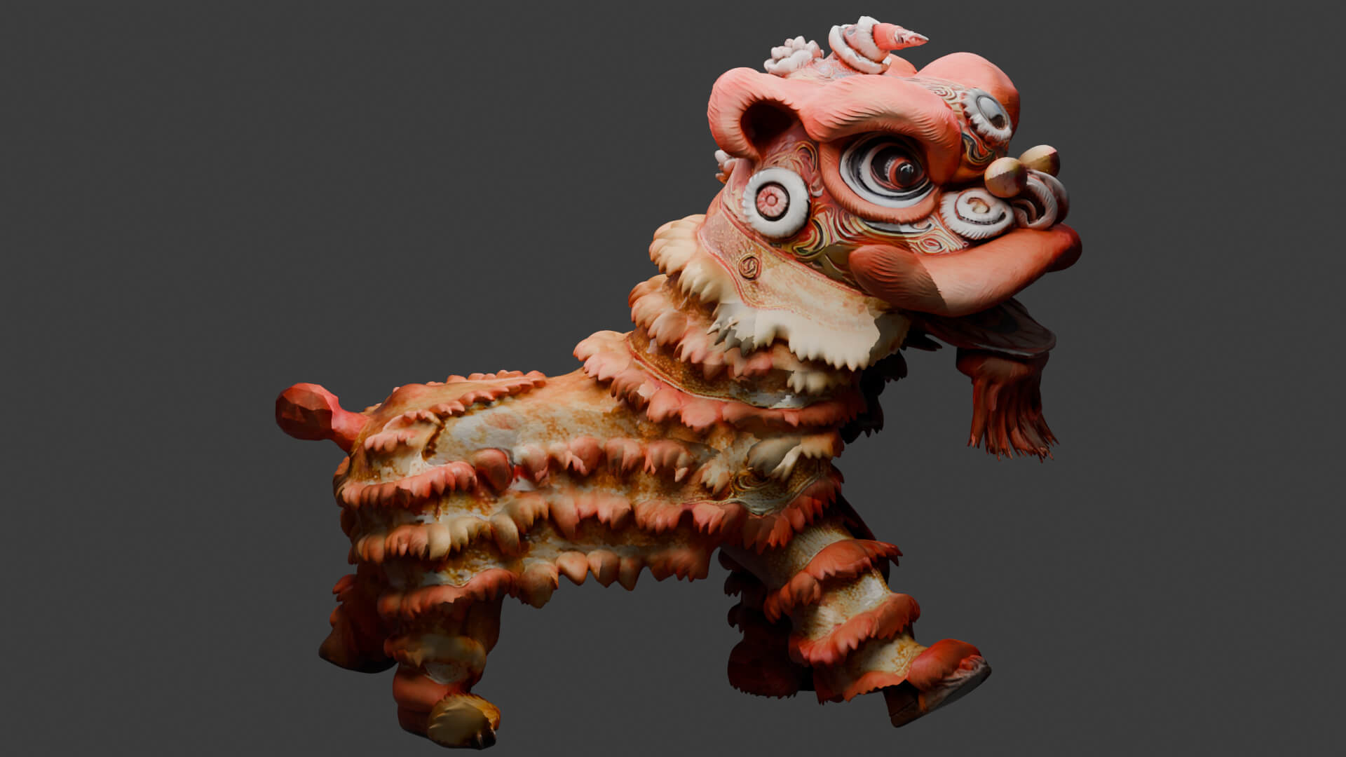 Chinese Lion Dance Costume 3D Model 3D Model