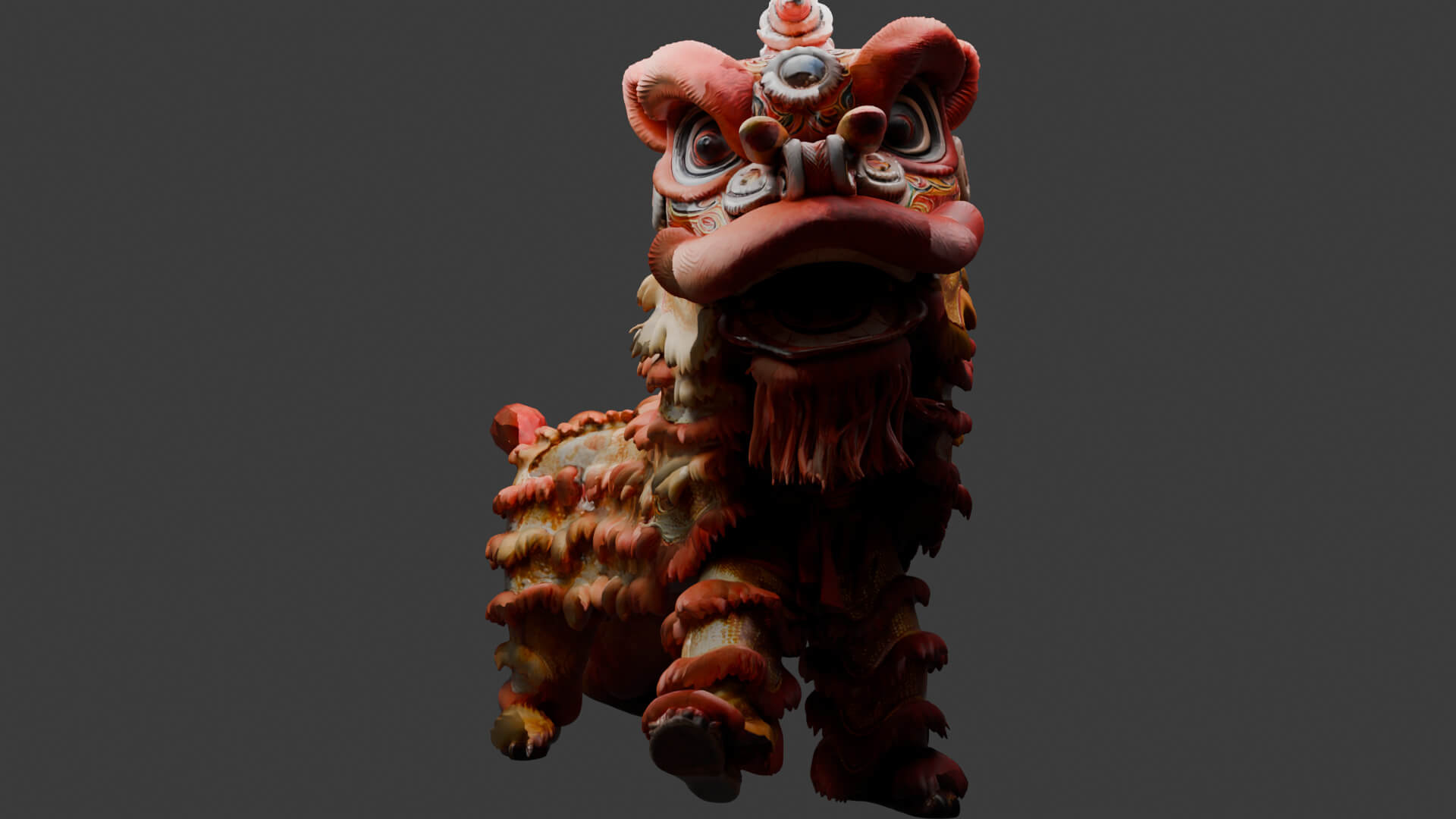 Chinese Lion Dance Costume 3D Model 3D Model