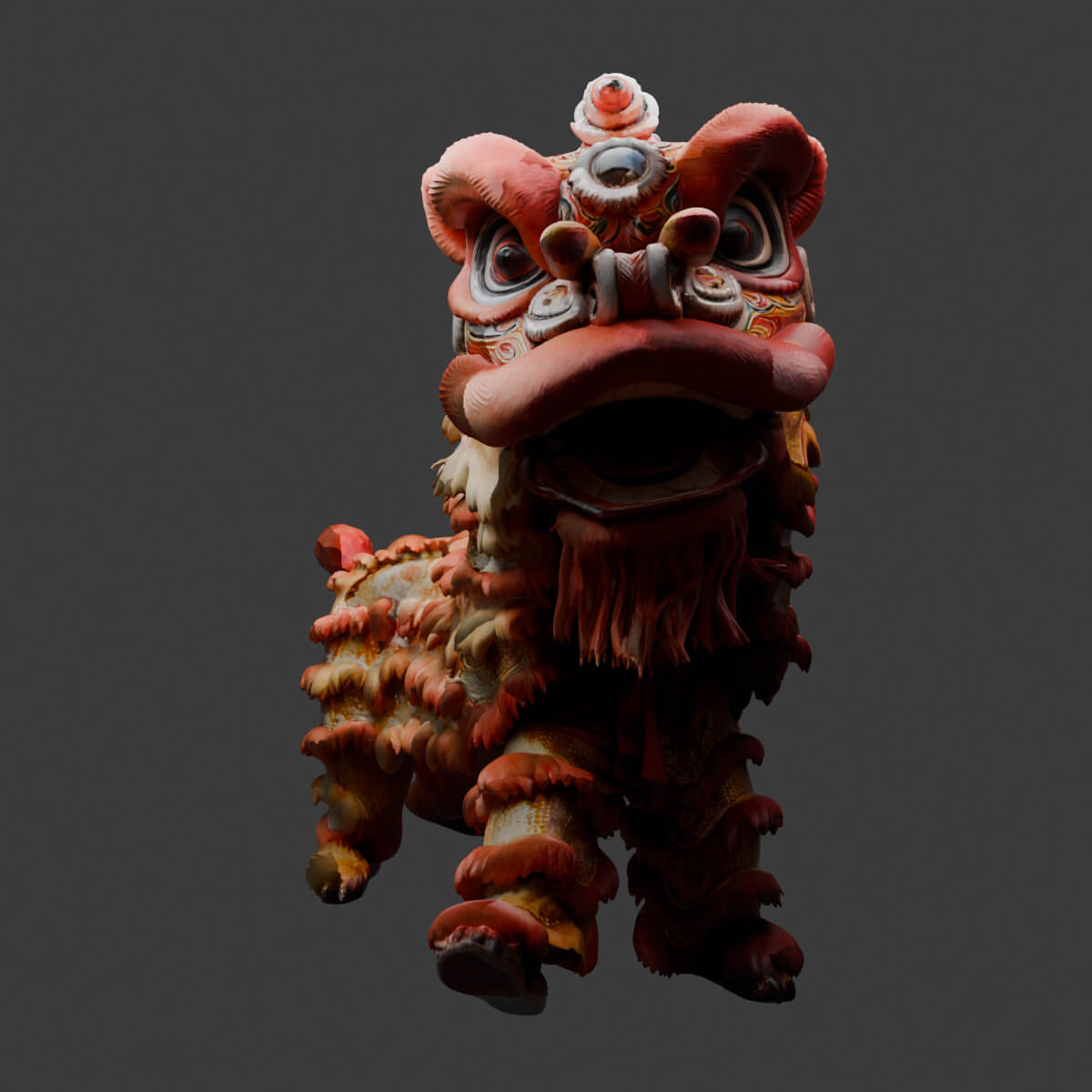 Chinese Lion Dance Costume 3D Model 3D Model
