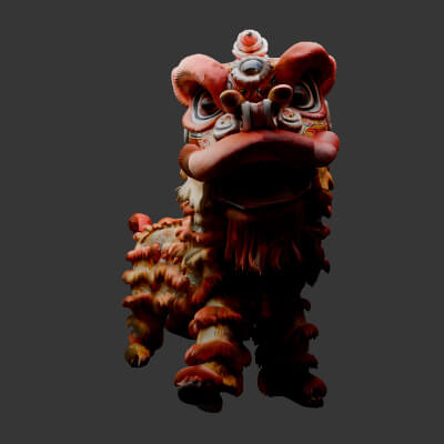 Chinese Lion Dance Costume 3D Model 3D Model