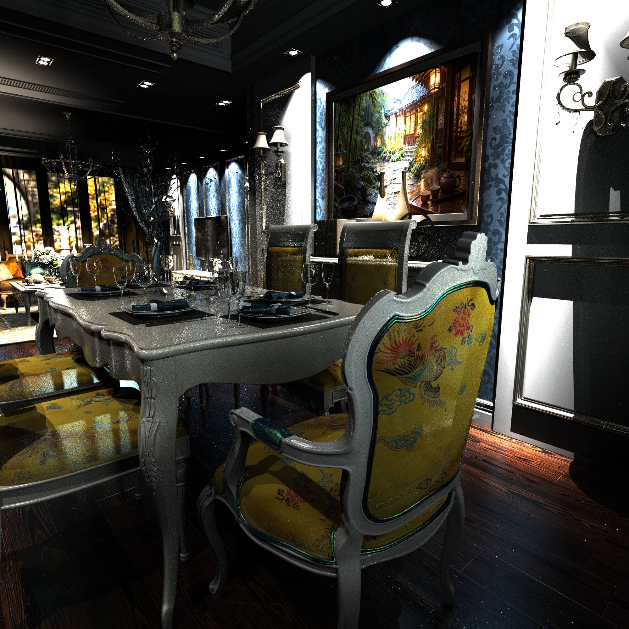Chinese Restaurant 3D Model 3D Model