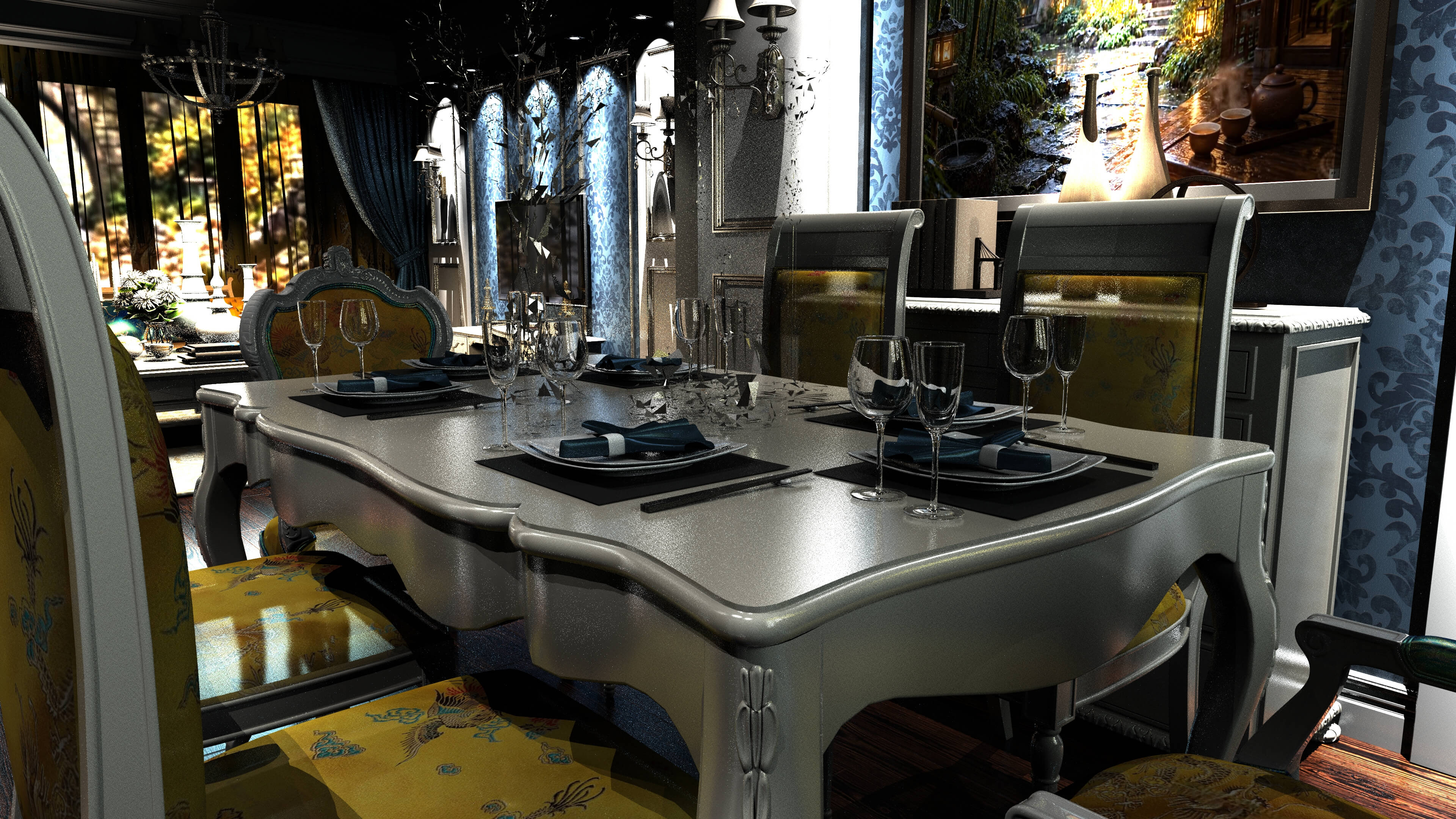 Chinese Restaurant 3D Model 3D Model