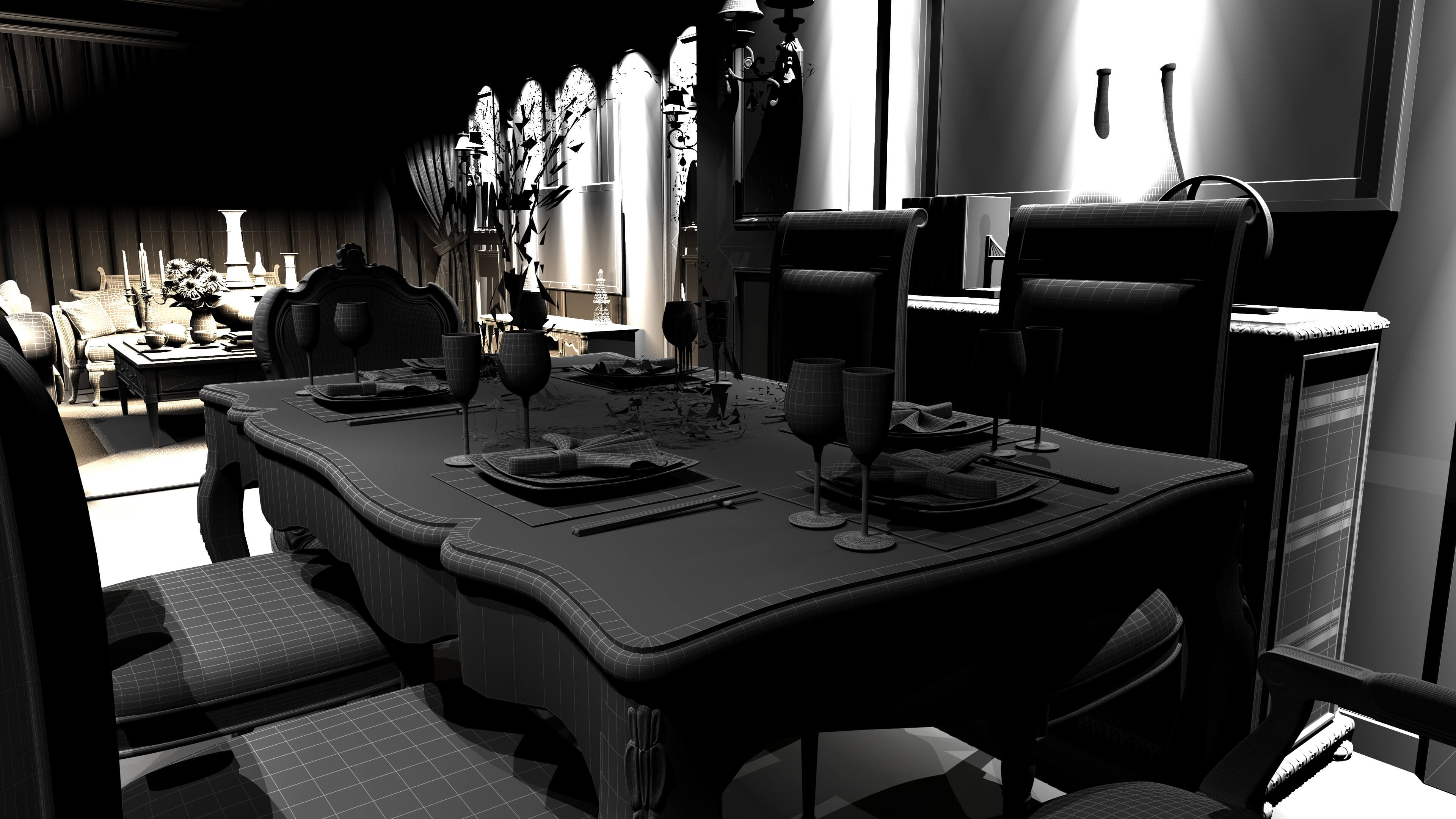 Chinese Restaurant 3D Model 3D Model