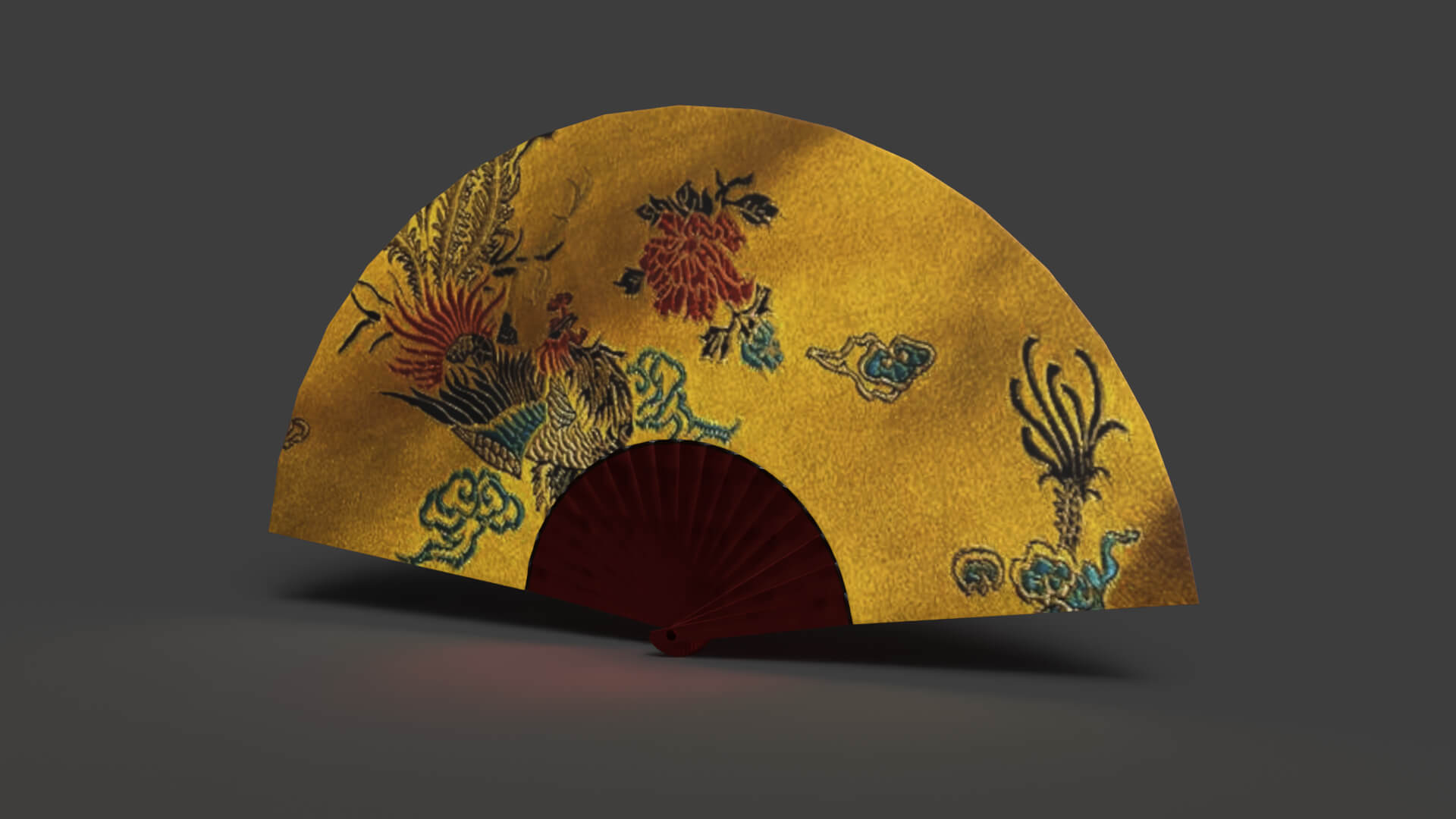 Traditional Chinese Hand Fan 3D Model