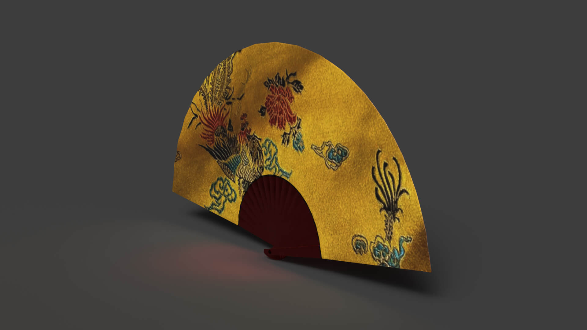 Traditional Chinese Hand Fan 3D Model