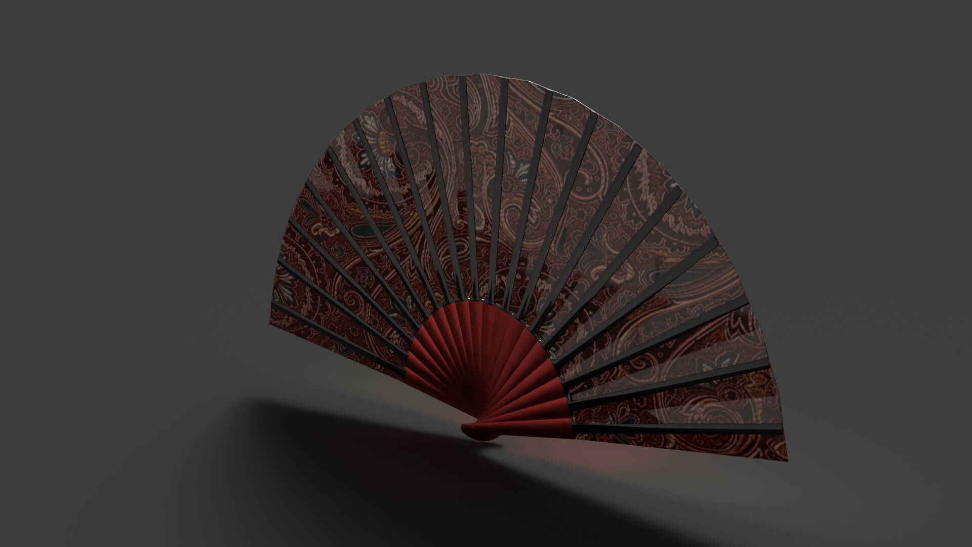 Traditional Chinese Hand Fan 3D Model