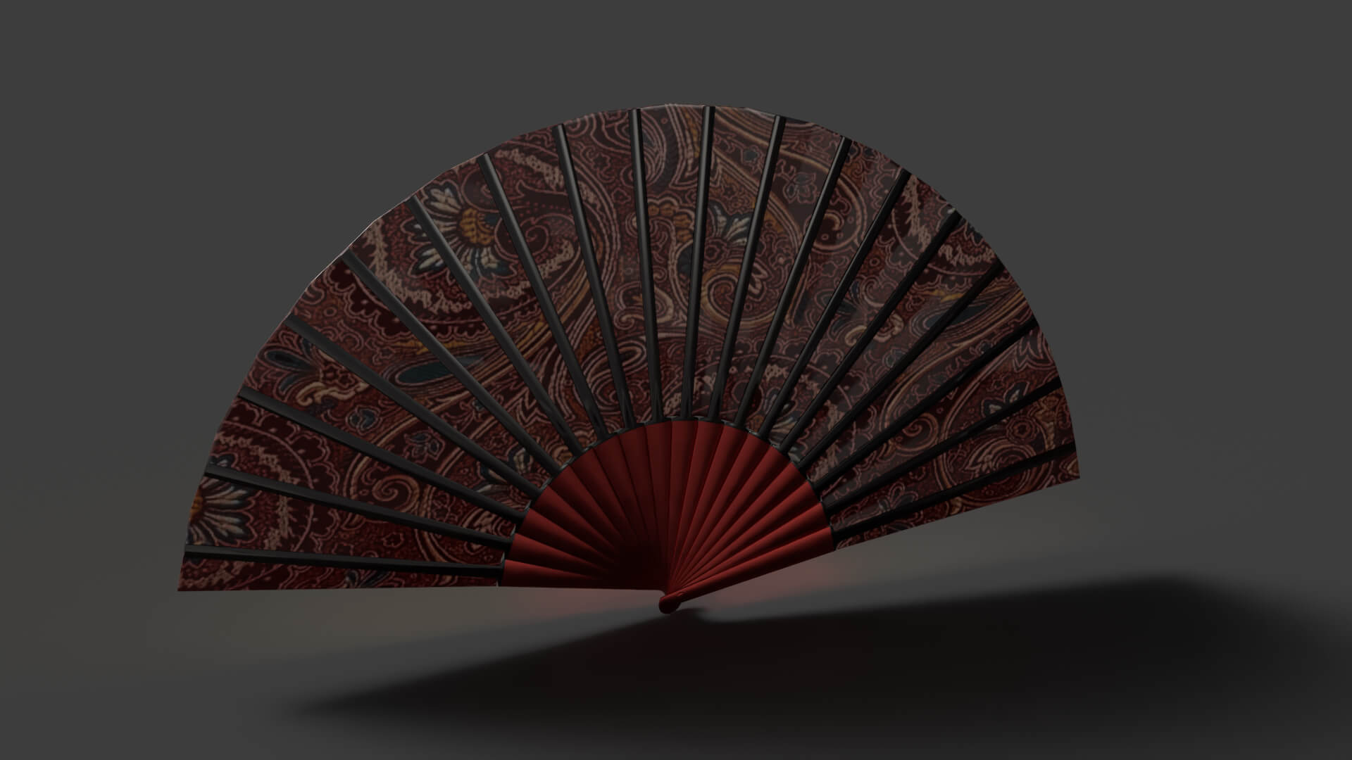 Traditional Chinese Hand Fan 3D Model