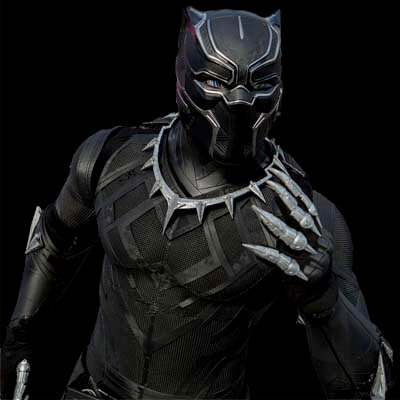 Black Panther Suit and helmet 3D Model