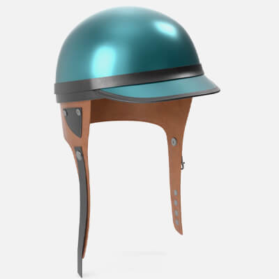 Formula 1 Racing Helmet 1950 Style Green Low-Poly