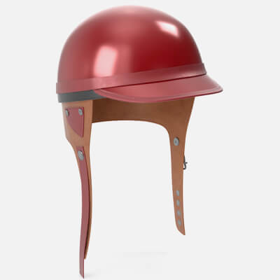 Formula 1 Racing Helmet 1950 Style Red Low-Poly 3D Model