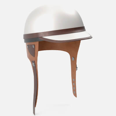 Formula 1 Racing Helmet 1950 Style White Low-Poly 3D Model