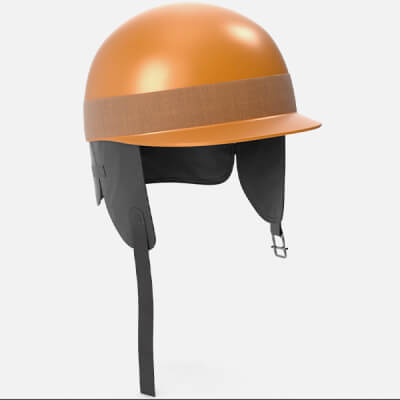 Formula 1 Racing Helmet 1951 Style Yellow Low-Poly 3D Model