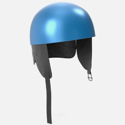Vintage Formula 1 Recing Helmet 1952 3D Model Blue Low-Poly
