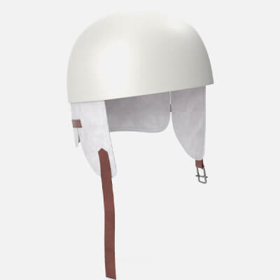 Vintage Formula 1 Recing Helmet 1952 3D Model White Low-poly