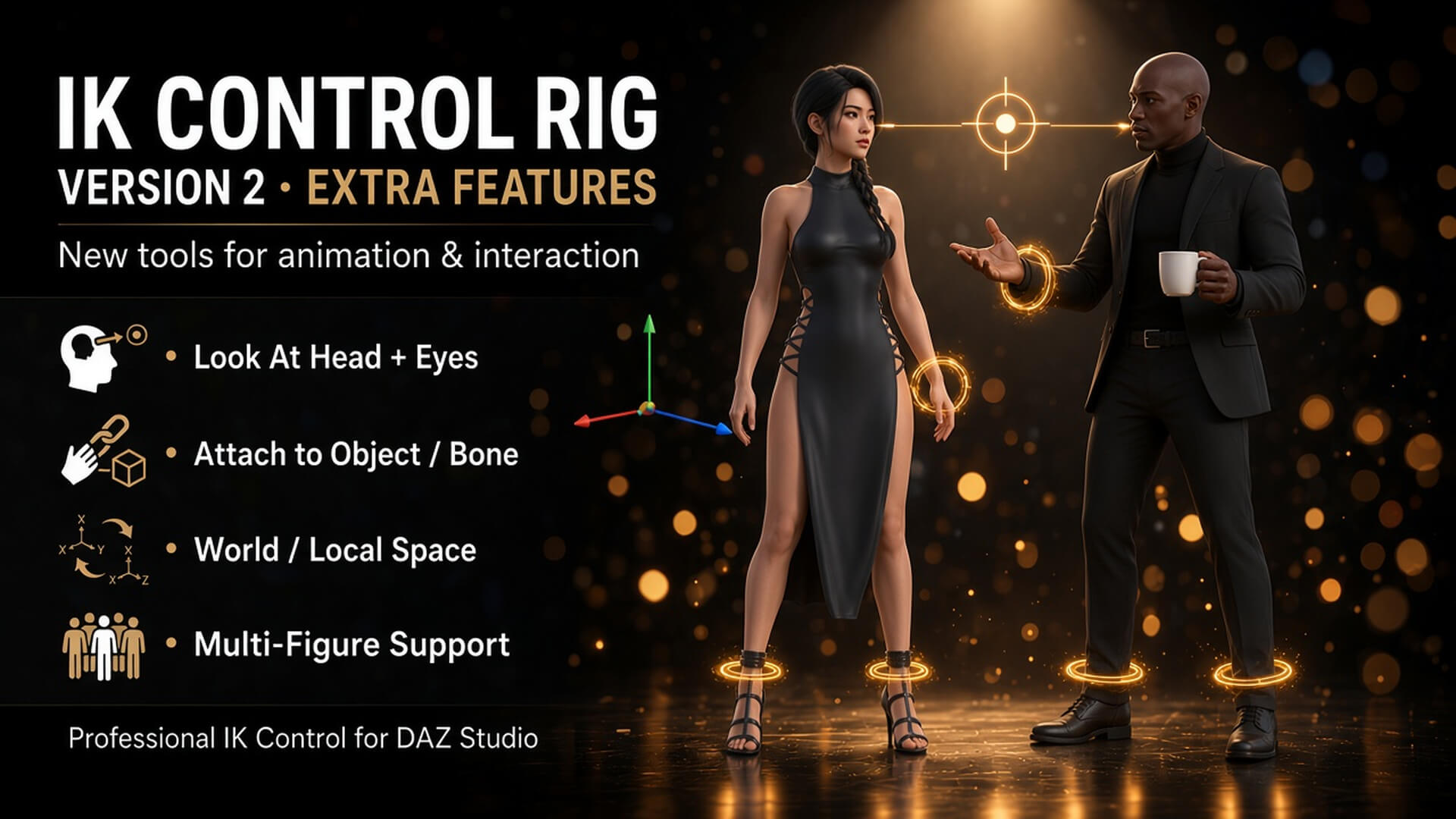 IK Control Rig V2 3D Render, Digital Artwork by intenzo