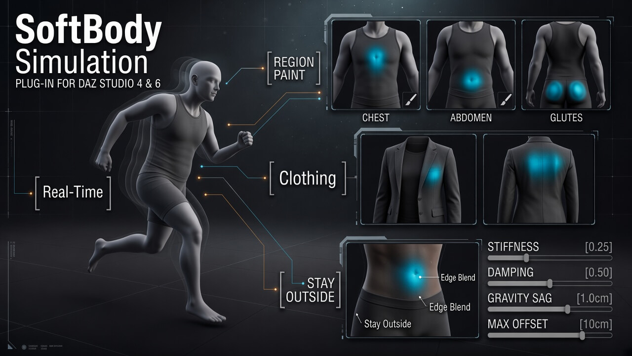 SoftBody Simulation Plugin 3D Render, Digital Artwork by intenzo