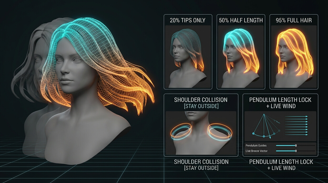 Hair Simulation Plugin for DAZ Daz Content