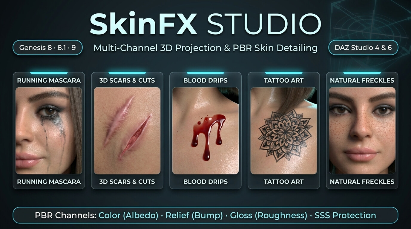 SkinFX_Studio for DAZ Daz Content