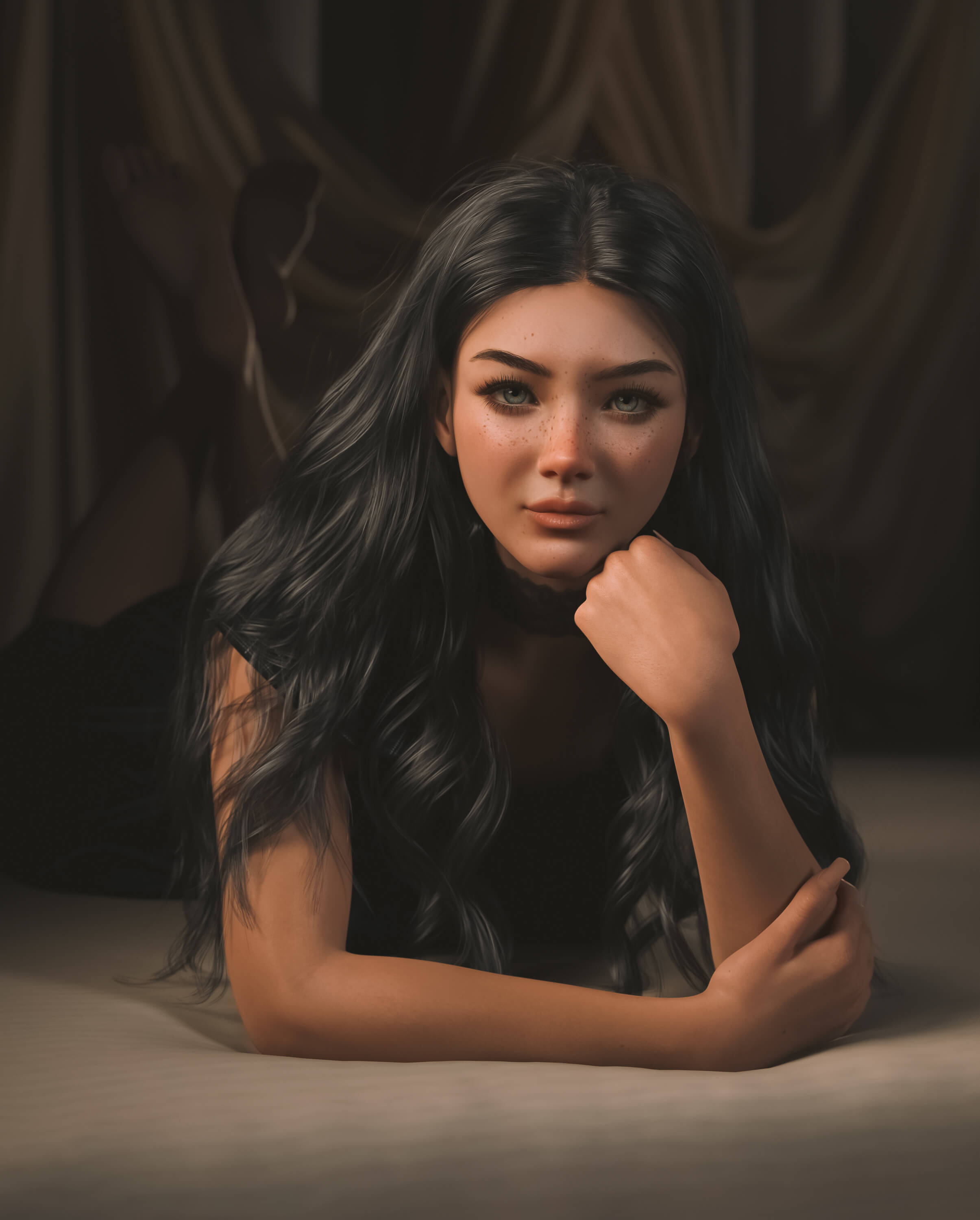 Isabel Portrait 3D Render, Digital Artwork by jakonoid