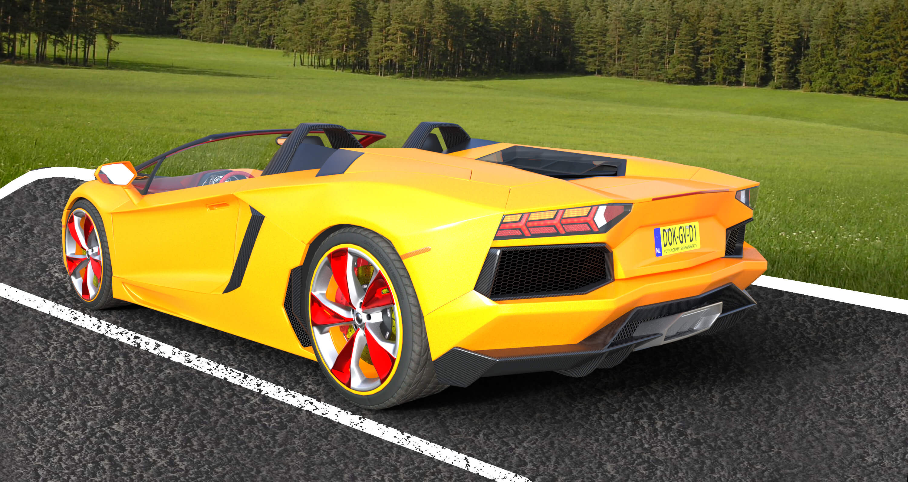 Lamborghini Aventador Video 3D Render, Digital Artwork by Jan Tulpe