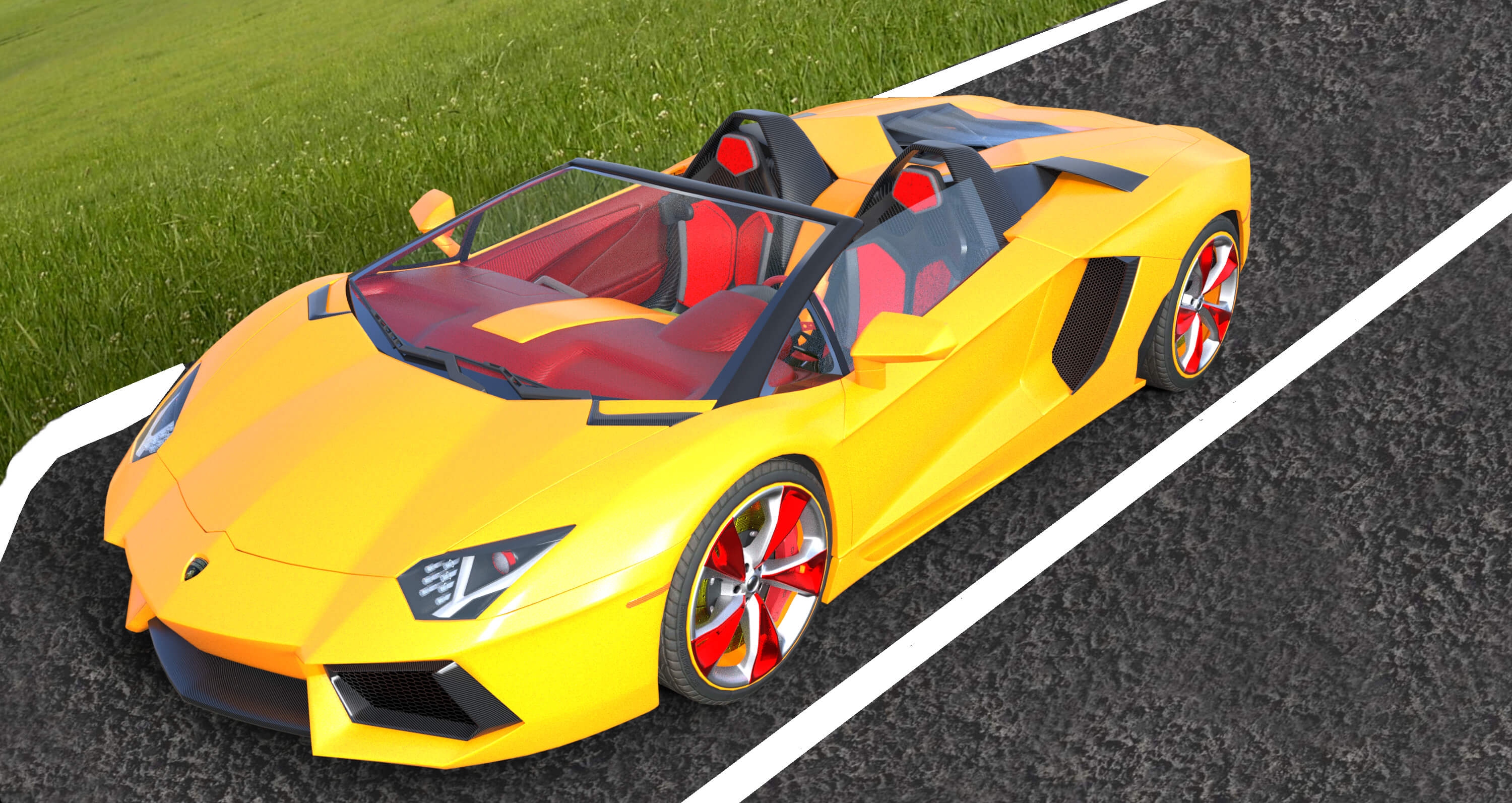 Lamborghini Aventador Video 3D Render, Digital Artwork by Jan Tulpe