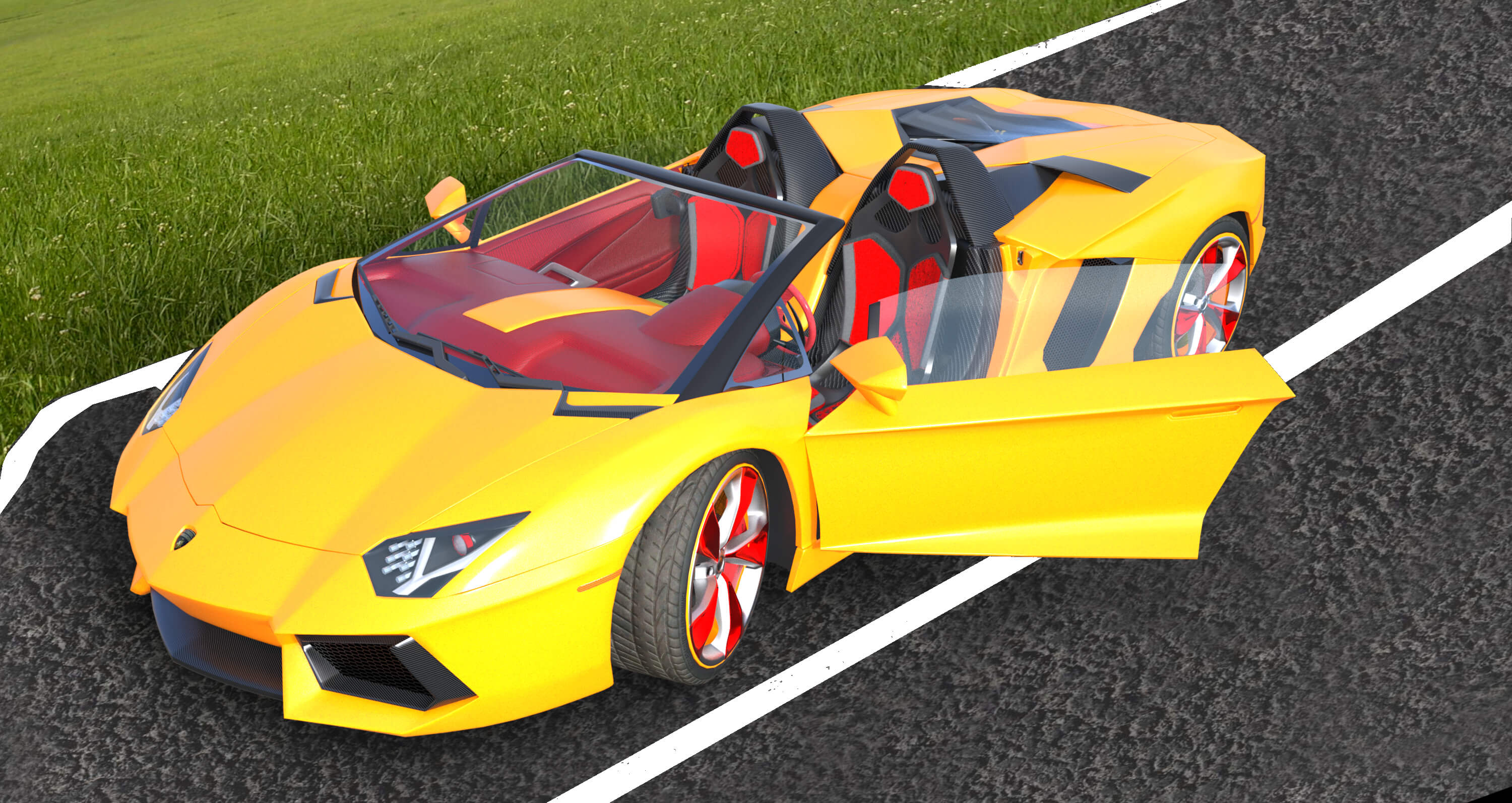Lamborghini Aventador Video 3D Render, Digital Artwork by Jan Tulpe