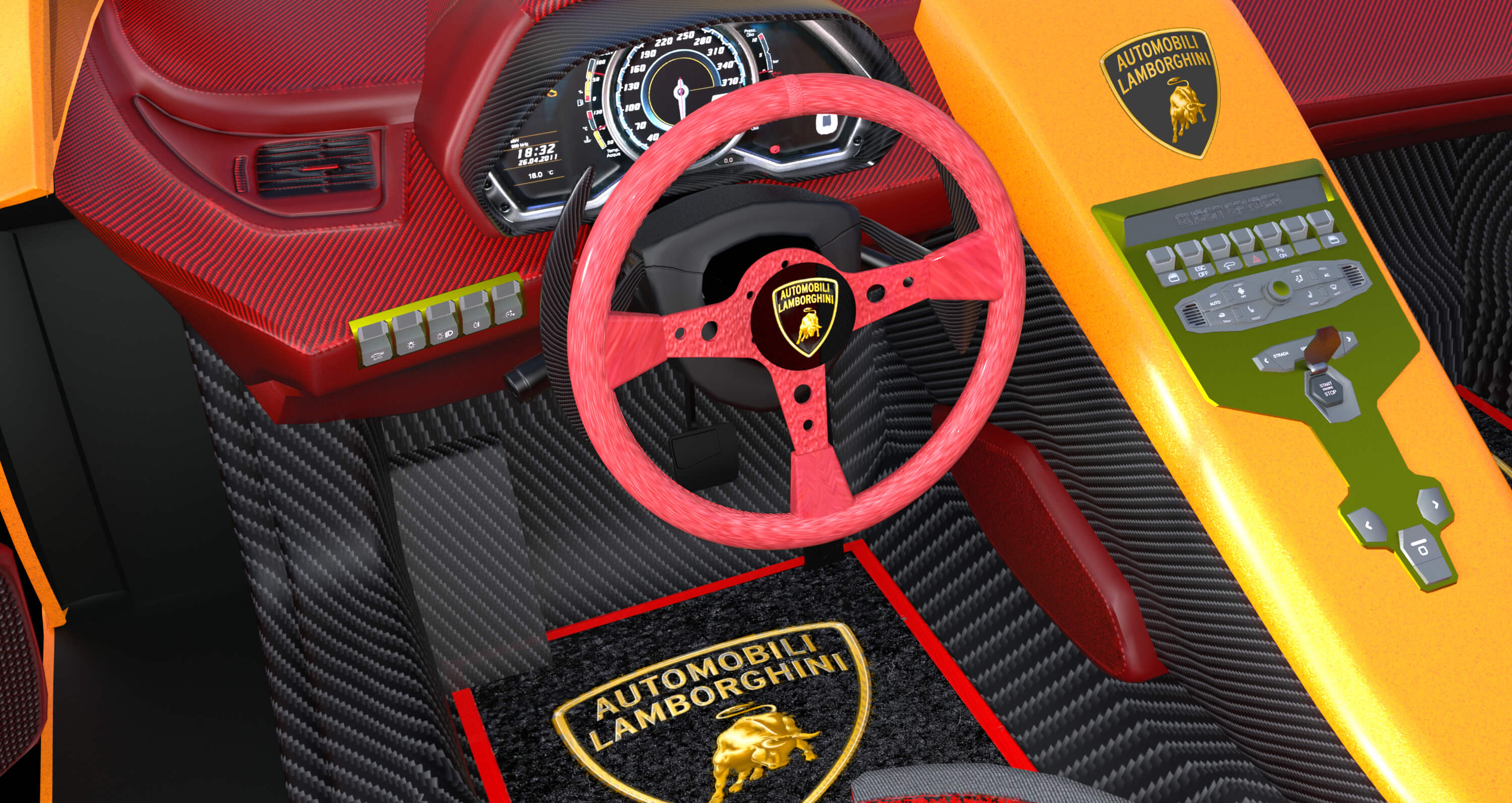 Lamborghini Aventador Video 3D Render, Digital Artwork by Jan Tulpe