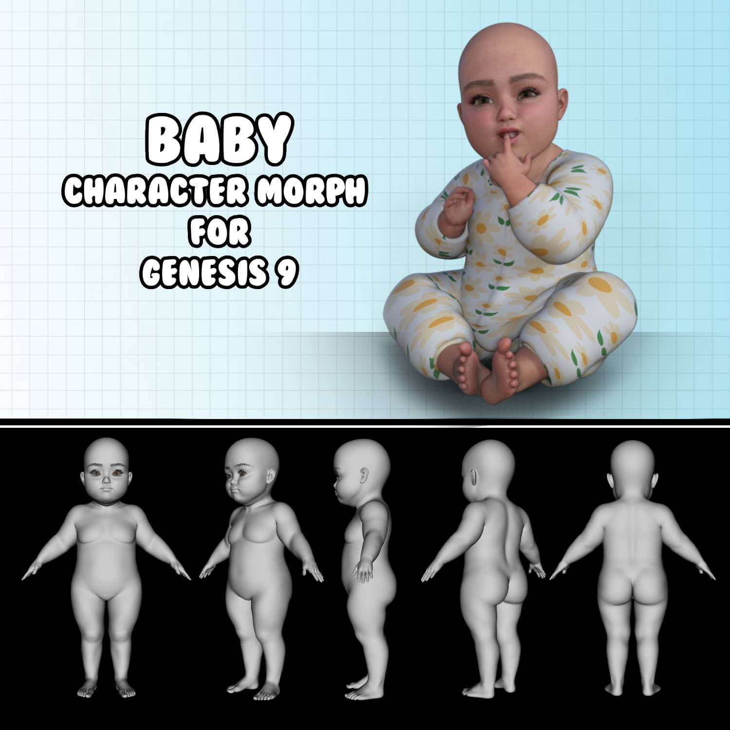 Baby Character Morph for Genesis 9 Daz Content